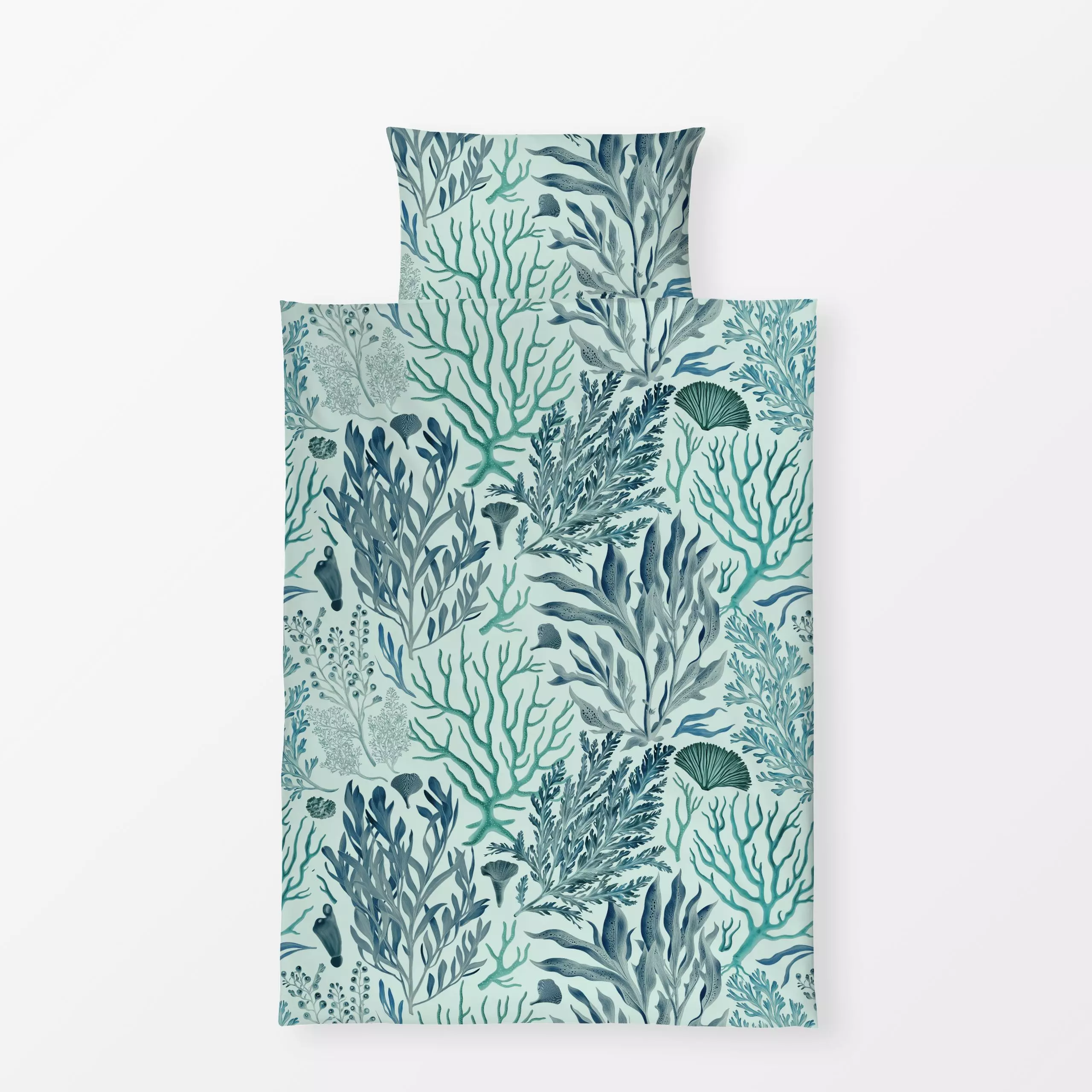 Bettwäsche Mystical Ocean Teal - Natur & Landschaft, Pflanzen & Botanik - von „Andrea Haase"; Ozean, Meer, Unterwasserwelt, ...
