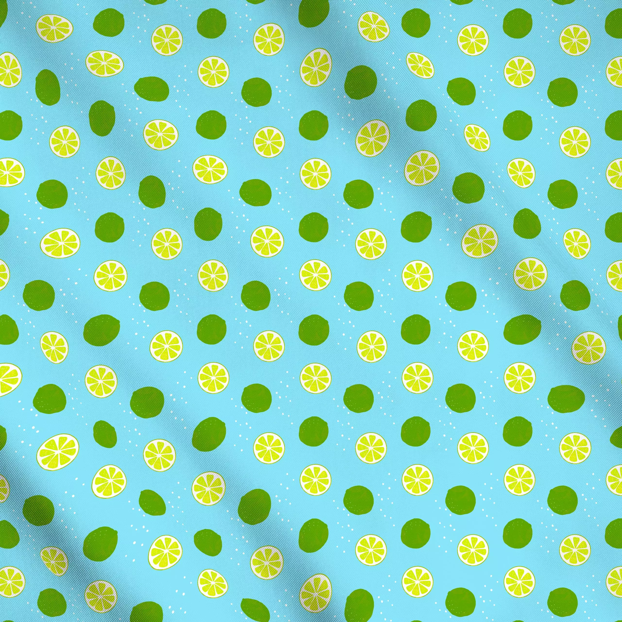 Meterware frisches Limettenmuster - Sommer, Küche, Essen & Trinken, Früchte - von „Julia Reyelt"; Muster, Limette, Limonade,...