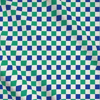 Meterware Karo Grün Blau Creme