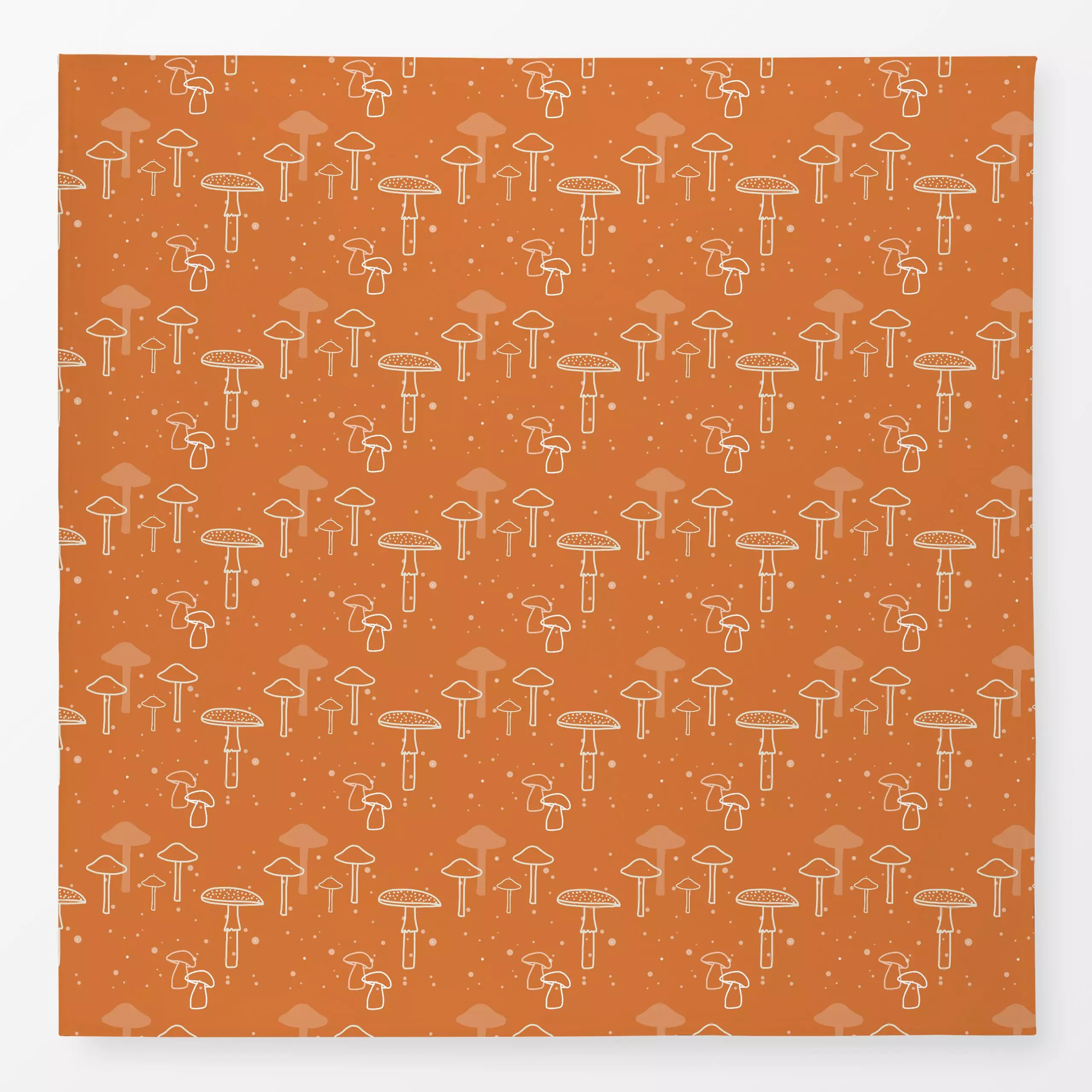 Tischdecke Pilze Terrakotta - Herbst - von „Julia Reyelt"; boho, Muster, minimal, linie, Herbstdeko, pilze, herbstlich, Flie...