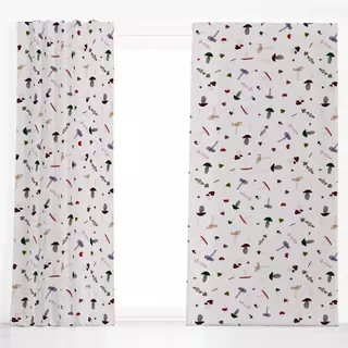 Dekovorhang Pilze Pattern Beige
