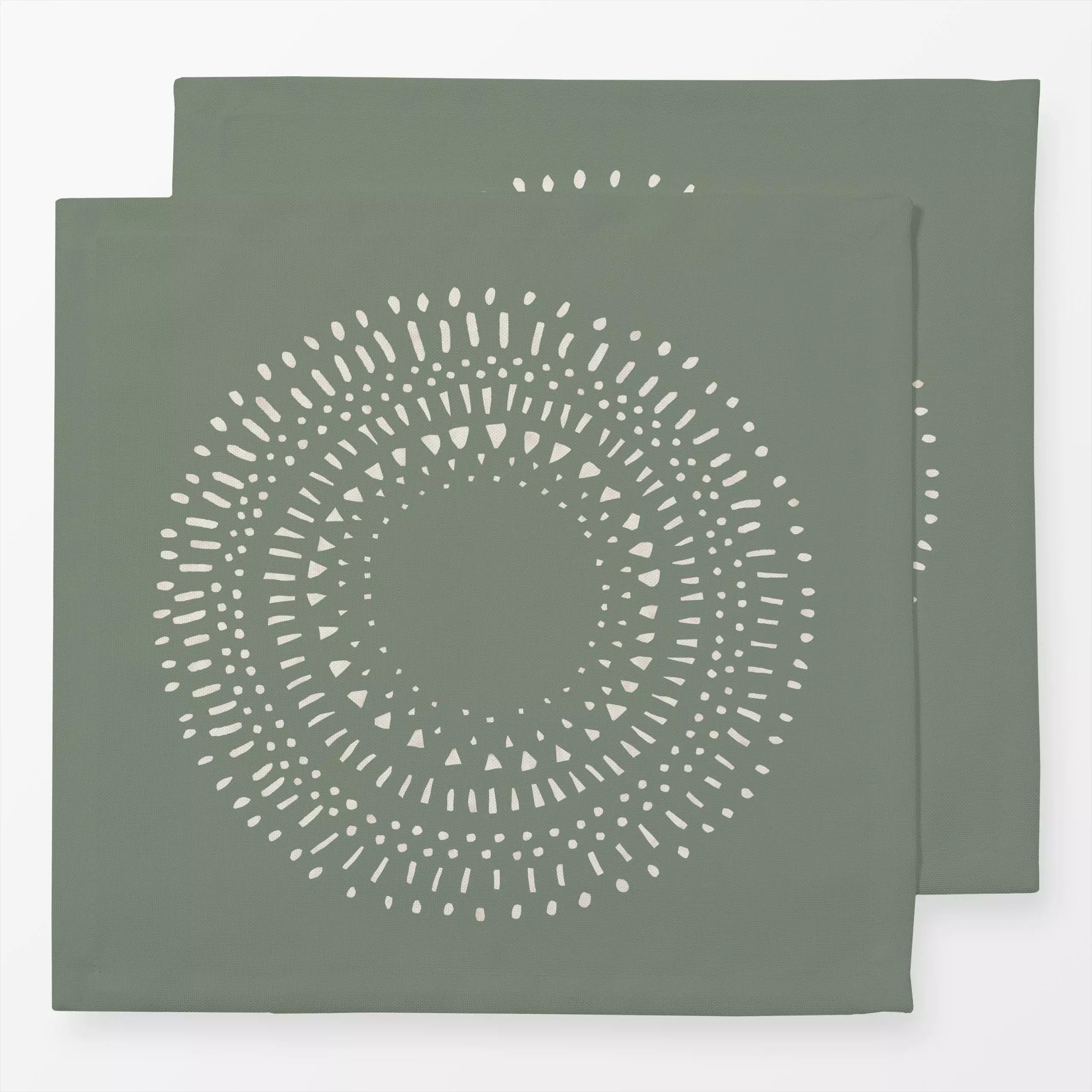 Servietten Kreismuster grün - Symbole & Muster - von „Jana Driver"; Muster, abstrakt, formen, grun, kreis