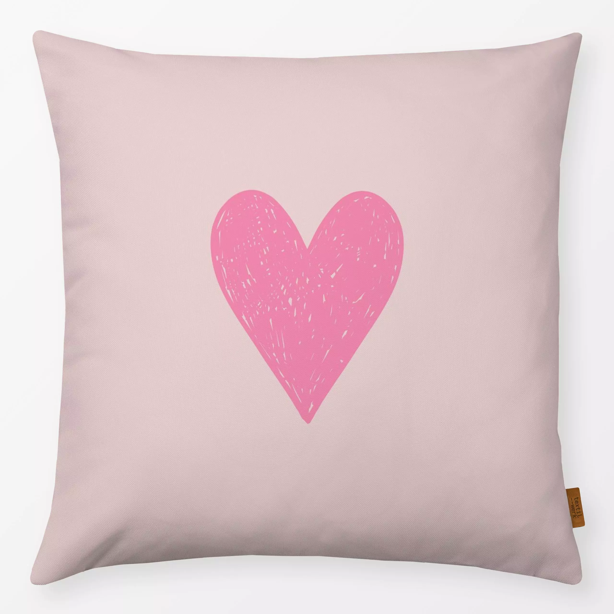 Kissen Sketchy Herz Rosa Pink - Liebe, Romantik & Pride, Anlässe - von „DEINKI"; Love, Herzen, Valentinstag, Liebe, Herz