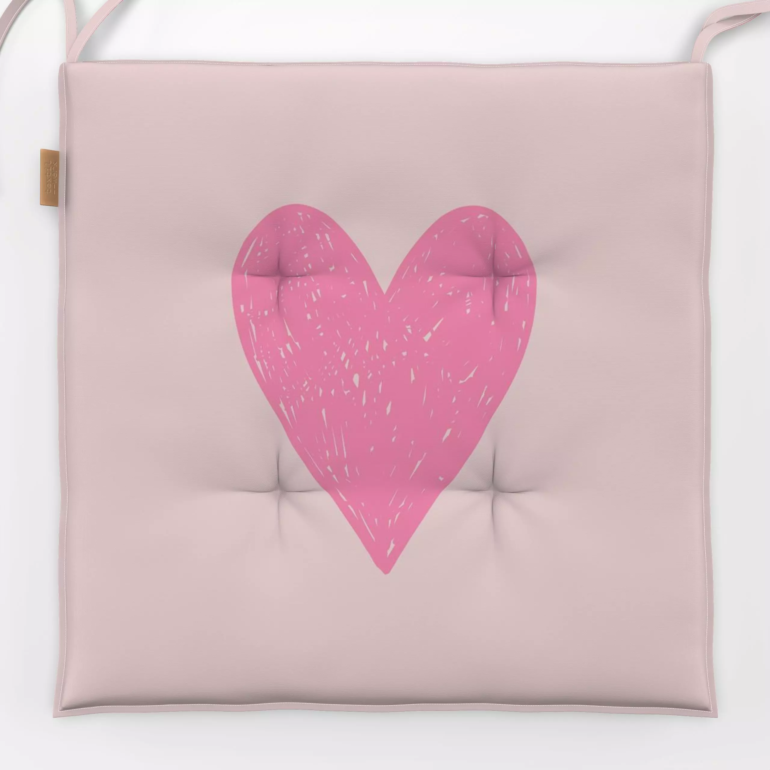 Sitzkissen Sketchy Herz Rosa Pink - Liebe, Romantik & Pride, Anlässe - von „DEINKI"; Love, Herzen, Valentinstag, Liebe, Herz