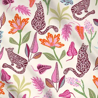 Meterware Jaguar Tiger pink