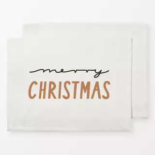 Tischset Merry Christmas Spruch braun