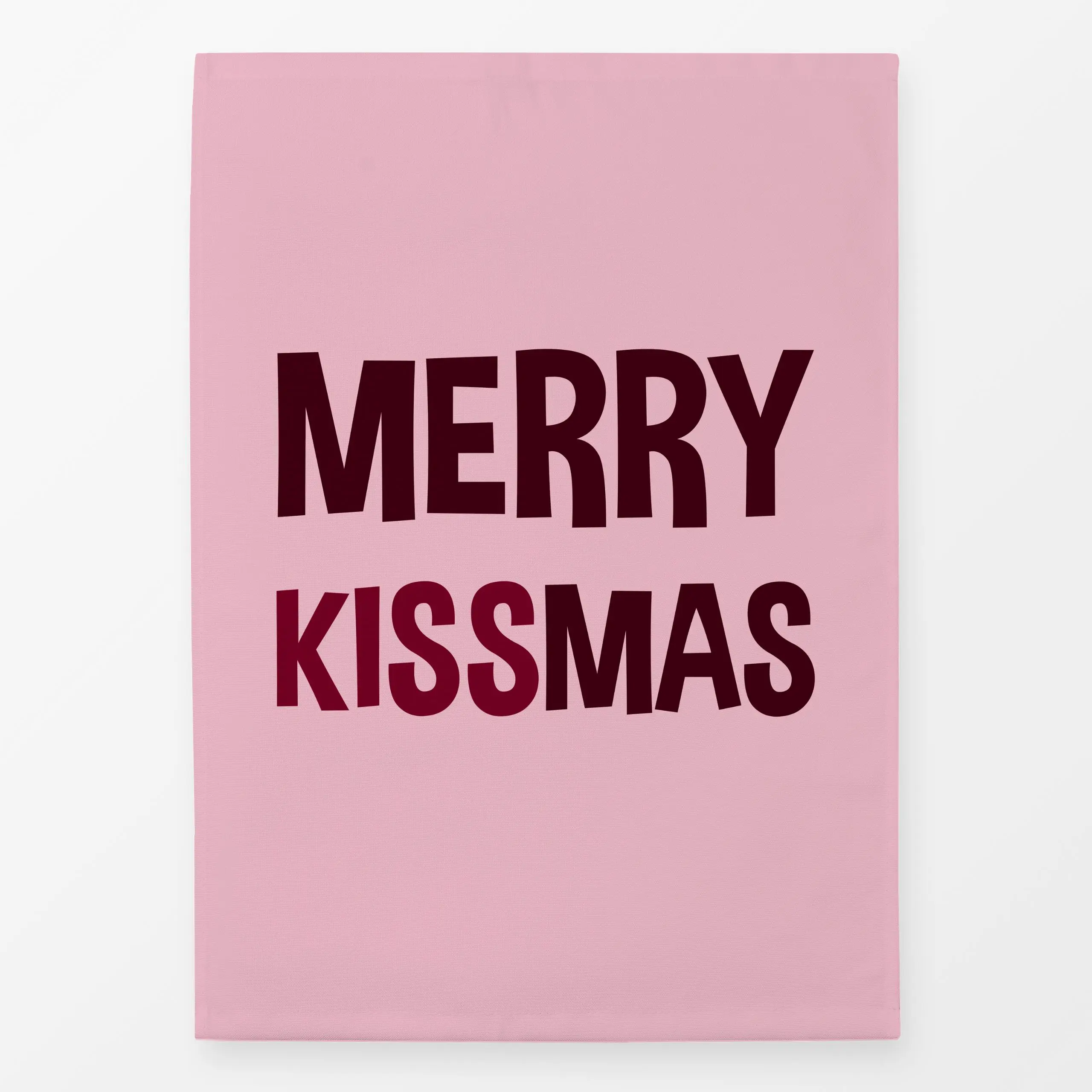 Geschirrtücher Merry Kissmas pink - Sprüche & Schriftzüge, Weihnachten - von „Karen Menzenbach"; rosa, Love, Merry Christmas...