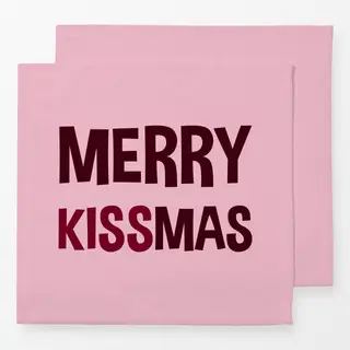 Servietten Merry Kissmas pink
