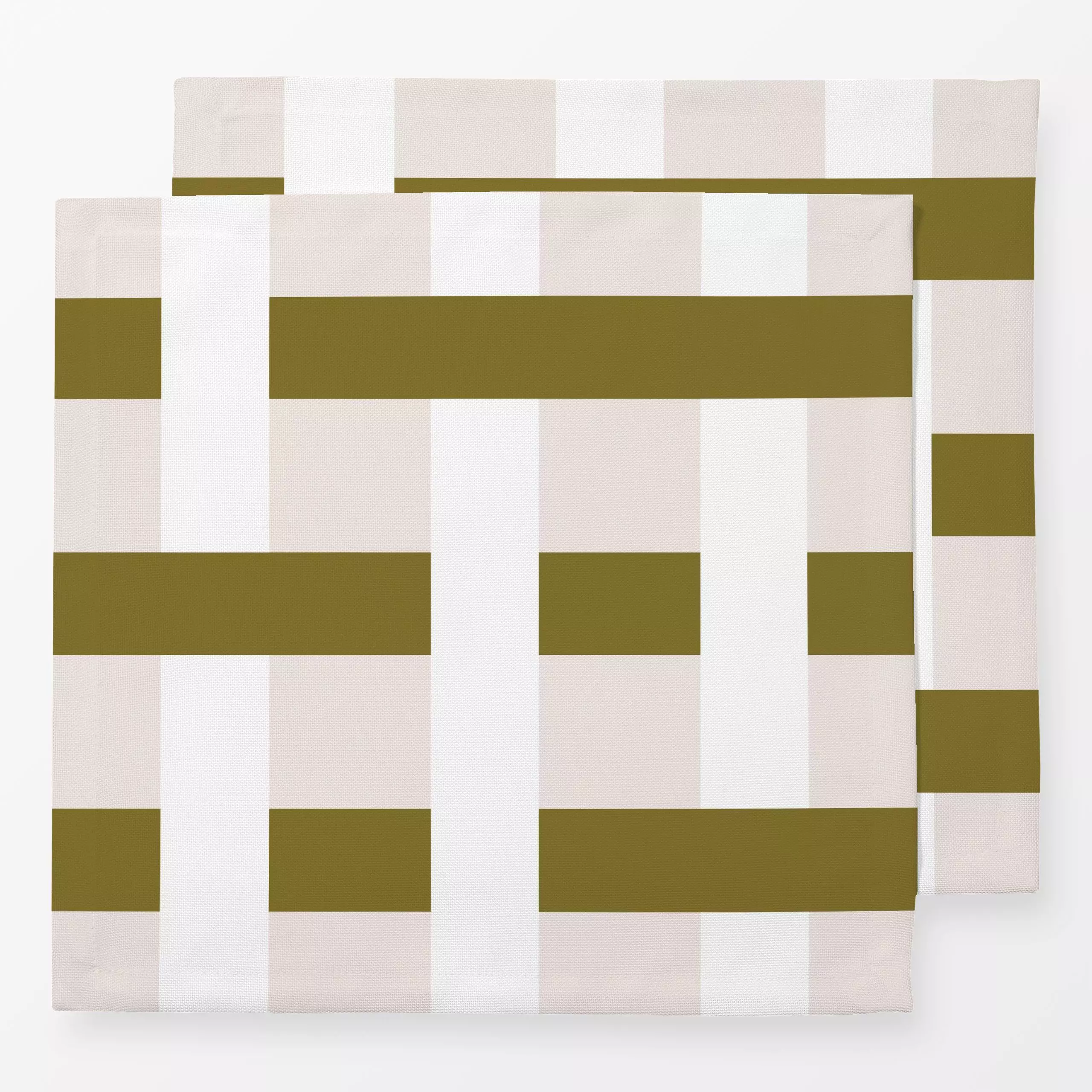 Servietten Streifen Webmuster | olivgrün - Symbole & Muster - von „moDeern Design Studio"; Papaya, Streifen, Garten, beige, ...