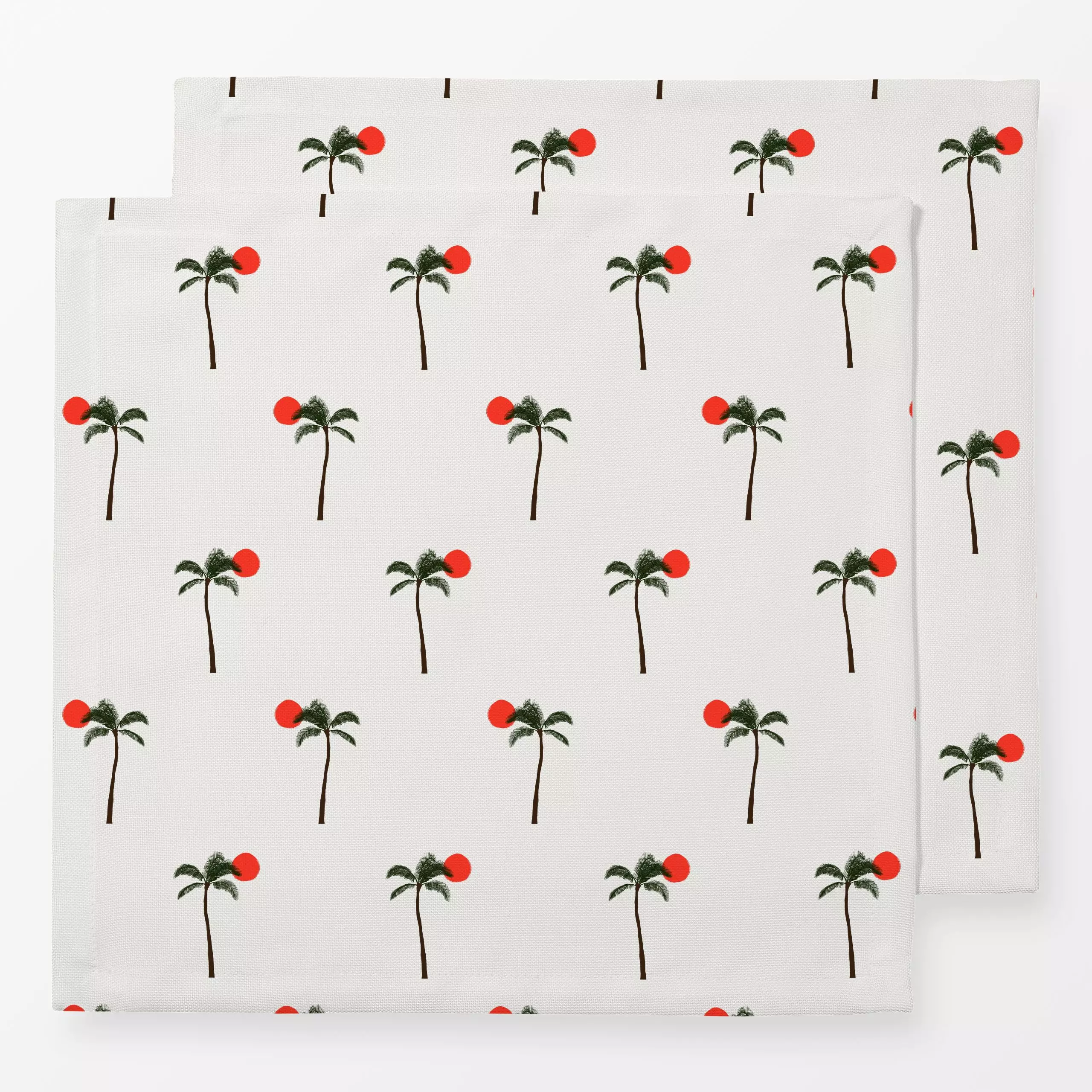 Servietten Palmen Pattern Beige - Sommer, Pflanzen & Botanik - von „Sophie Augustin Illustration"; Palmen, Strand, Sommer, m...