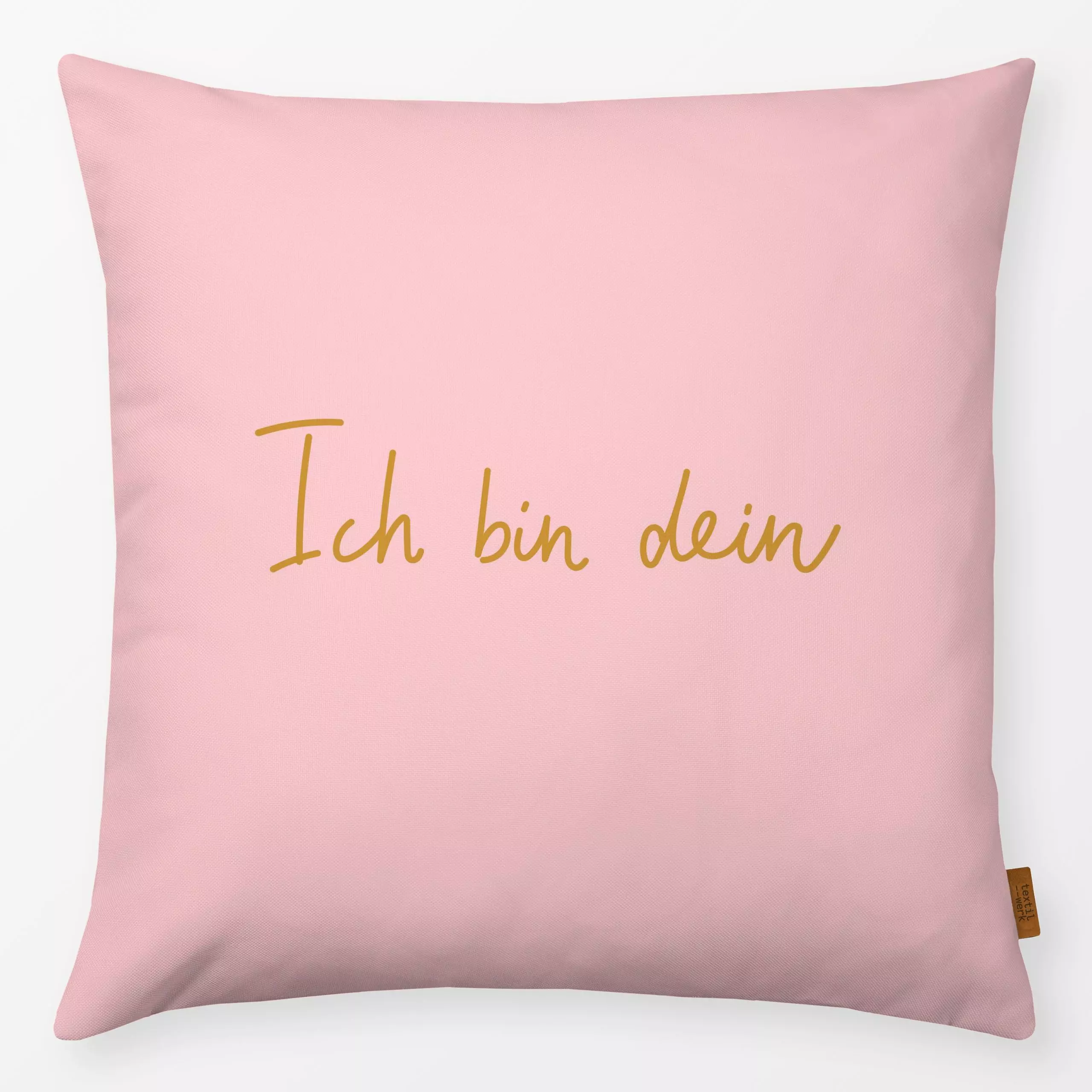 Kissen LINEAR Ich bin dein 3 - Liebe, Romantik & Pride, Sprüche & Schriftzüge - von „Primus Pattern"; Liebeszitate, Hochzeit...
