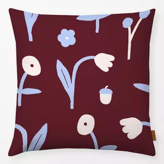 Kissen Blumen Herbst Bordeaux