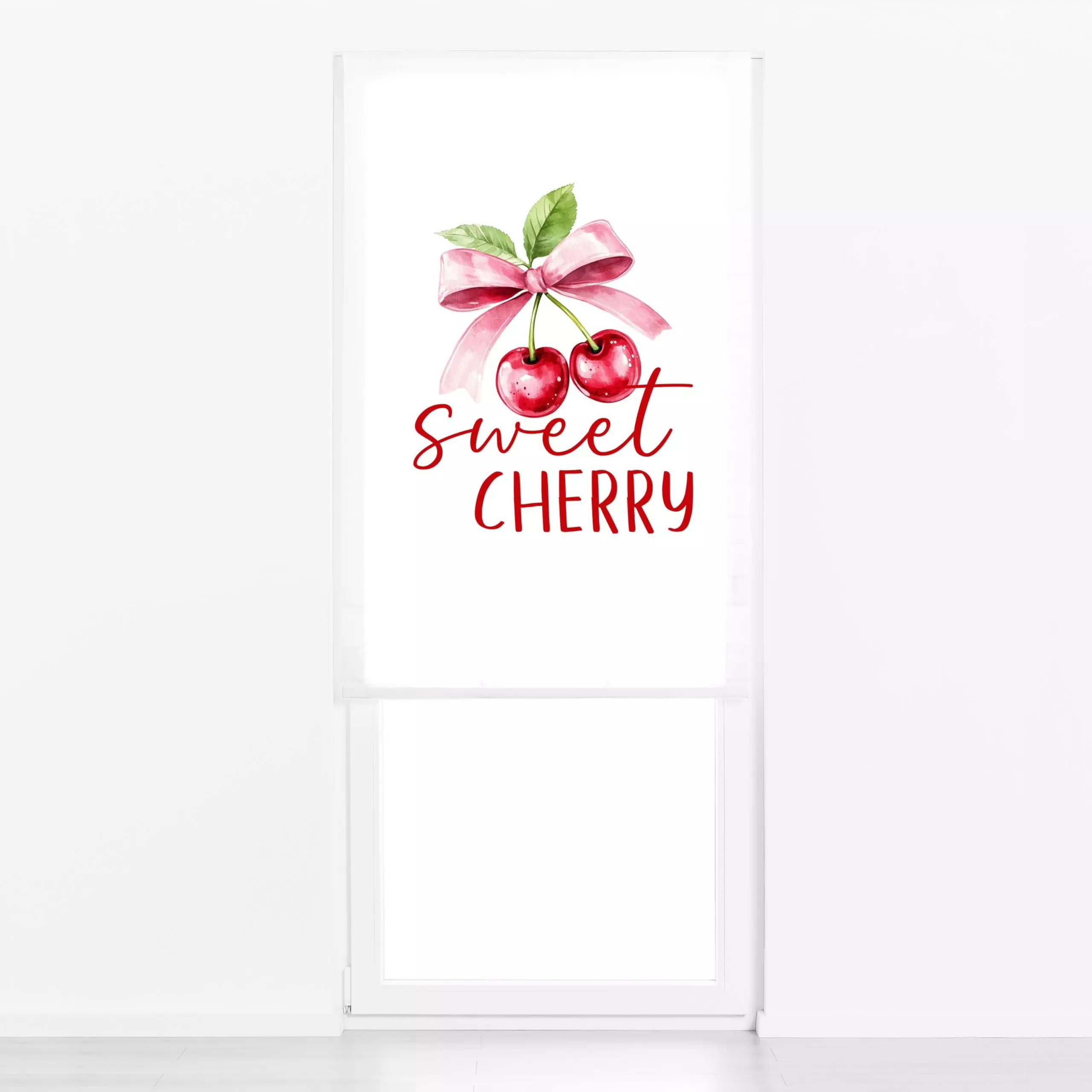 Raffrollo Sommer - Sweet Cherry - Sommer, Sprüche & Schriftzüge, Früchte - von „Uta Naumann"; Obst, Wasserfarben, Garten, Ki...