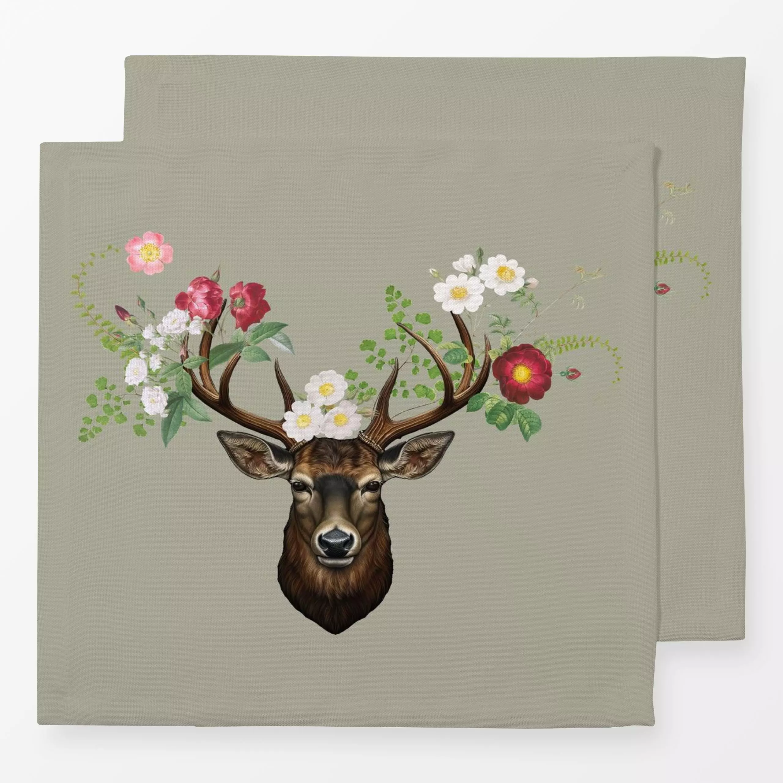 Servietten König des Waldes 1 - Tiere, Pflanzen & Botanik - von „Uta Naumann“; Natur, Trockenblumen, Rosen, Wald, Wildtiere,...