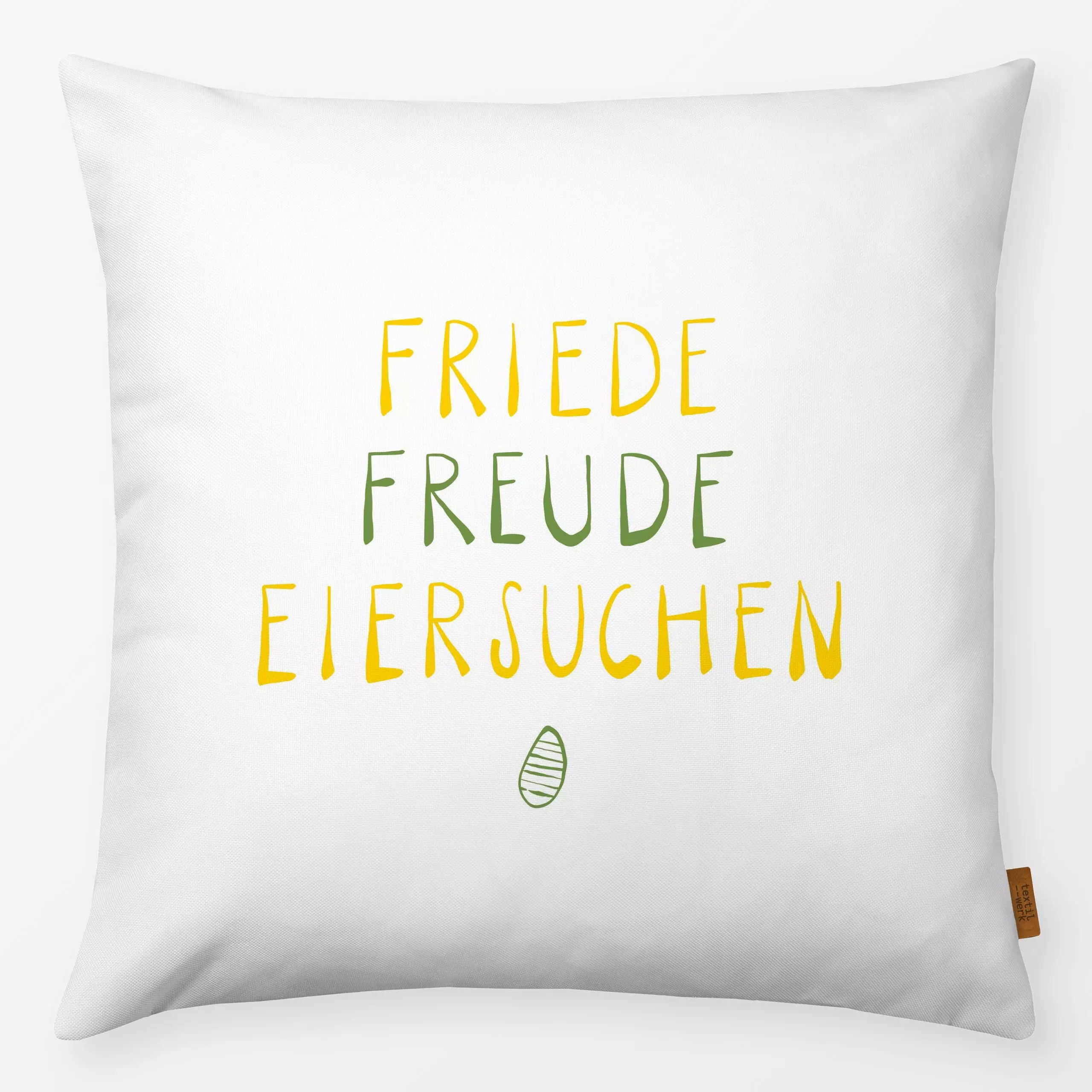 Kissen Ostern Eiersuchen - Frühling, Sprüche & Schriftzüge, Anlässe, Ostern - von „Carolin Vonhoff"; Zeichnung, Ostern, typo...