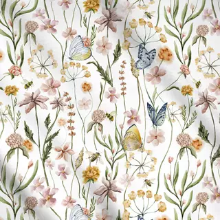 Meterware Trockenblumen Wiese 1