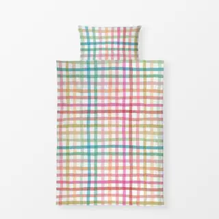 Bettwäsche Gingham Kariert Regenbogen