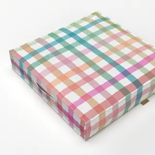 Bodenkissen Gingham Kariert Regenbogen
