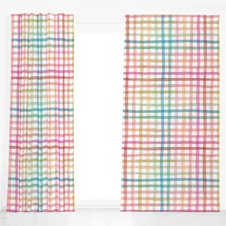 Dekovorhang Gingham Kariert Regenbogen