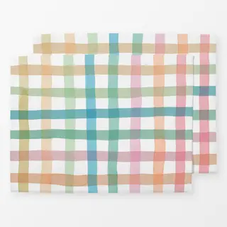 Tischset Gingham Kariert Regenbogen