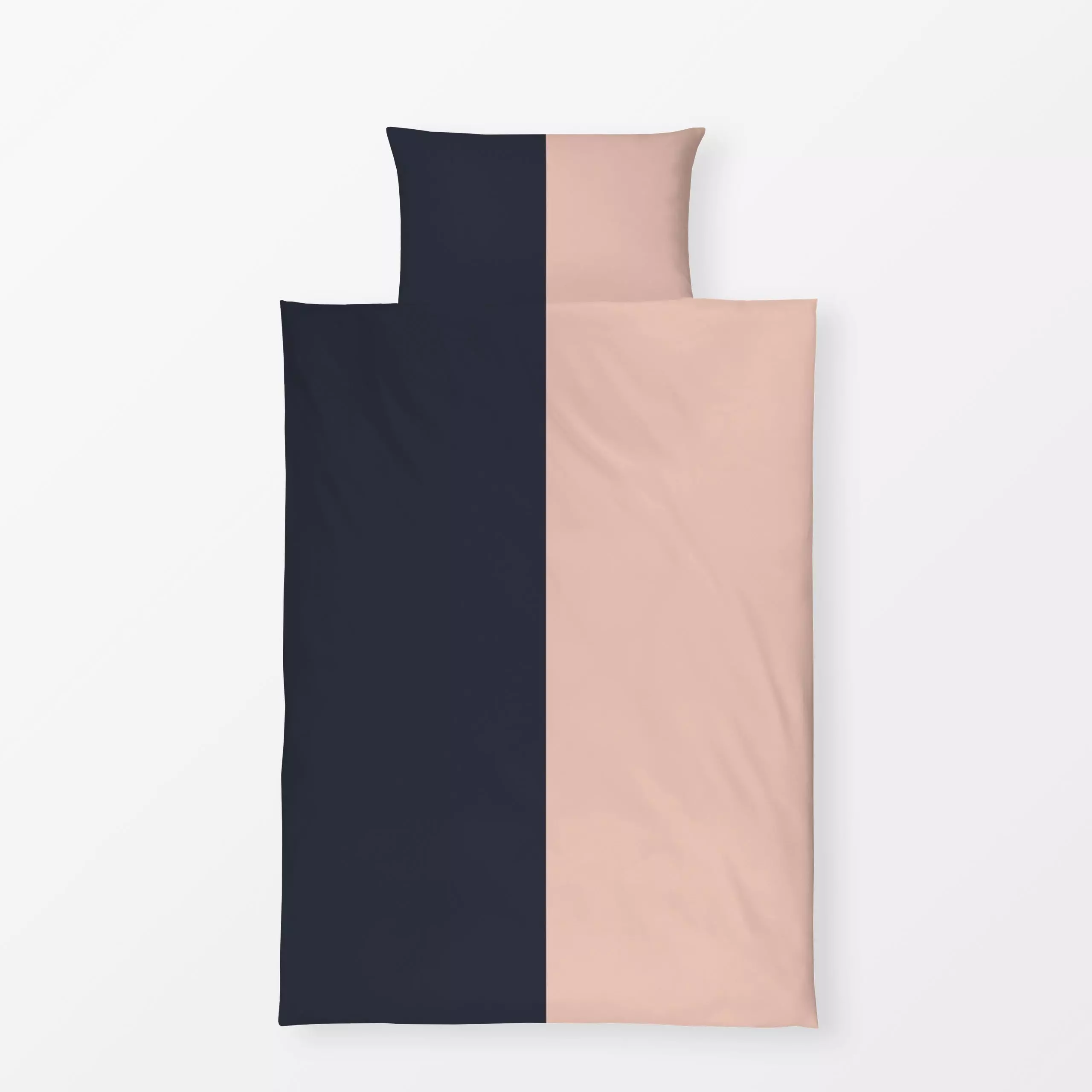 Bettwäsche Colorblocking Blau&Rosa - Herbst, Symbole & Muster - von „Lisa Jasmin Bauer"; minimal, minimalistisch, Color, Far...