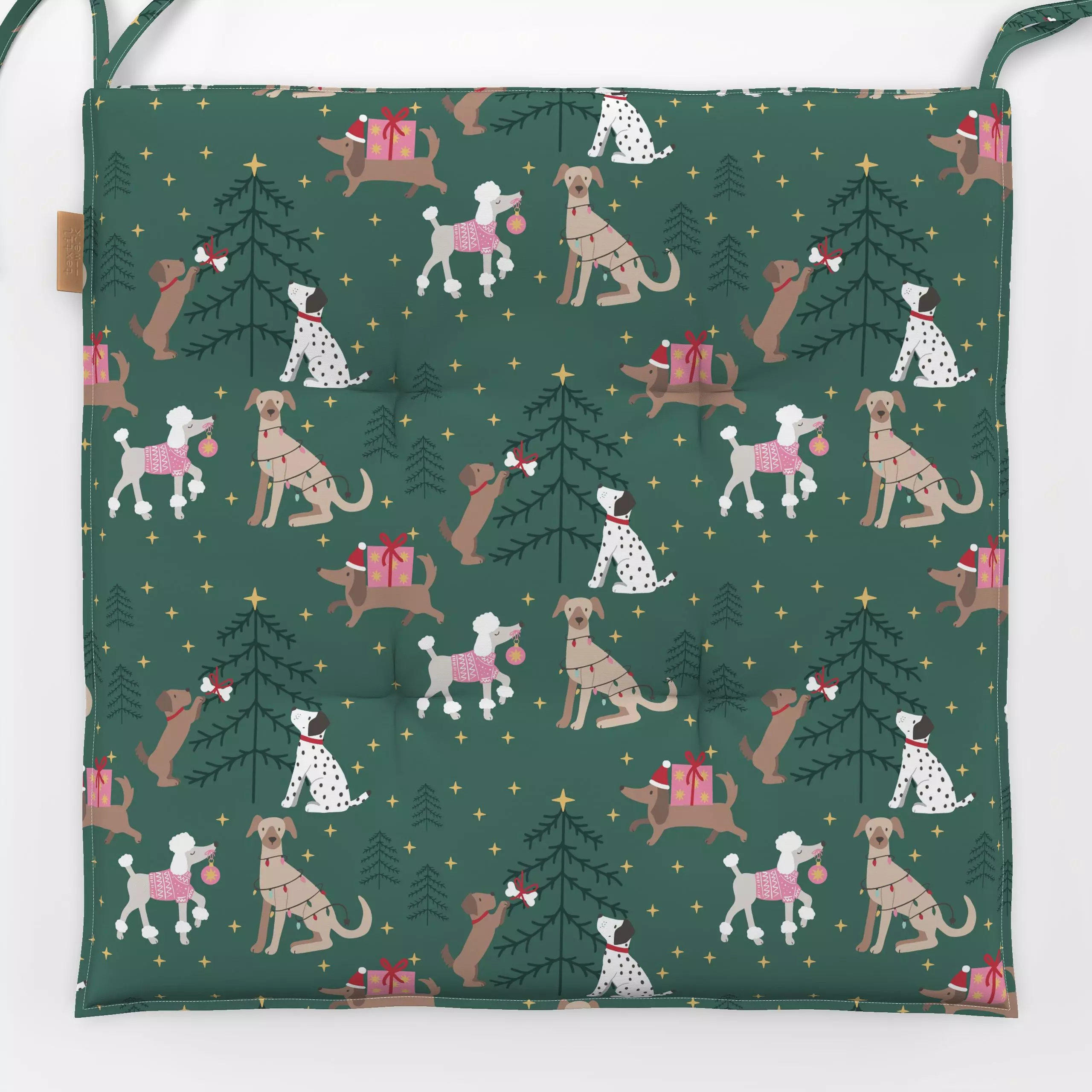 Sitzkissen Jolly Dogs - Kinderzimmer & Motive für Kinder, Weihnachten - von „Andrea Liesert"; Weihnachten, Kinderzimmer, Lus...