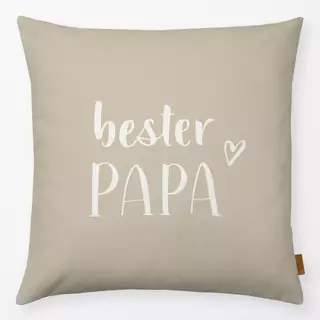 Kissen Bester Papa hellbraun