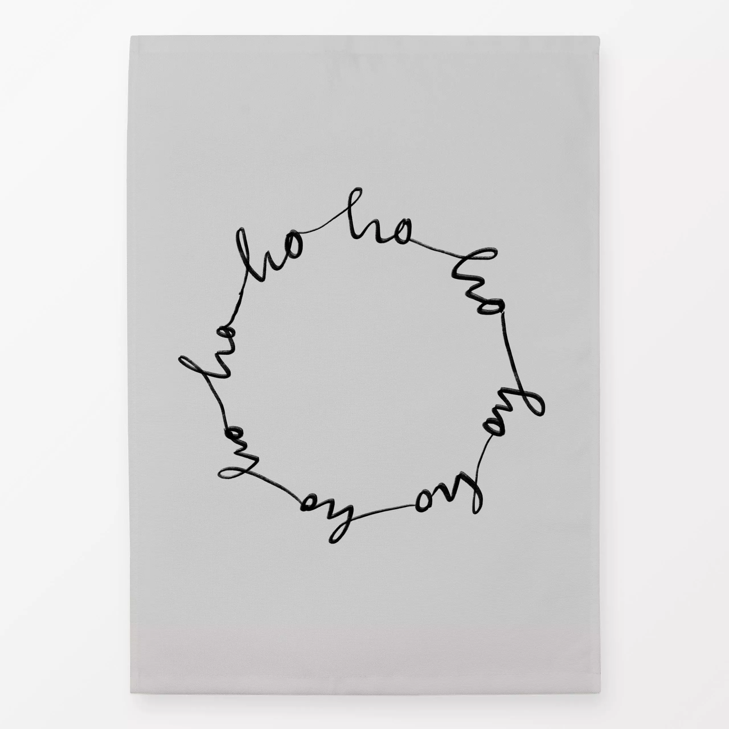 Geschirrtücher ho ho ho Kreis GRAU - Sprüche & Schriftzüge, Weihnachten - von „Sophie Augustin Illustration"; Merry Christma...