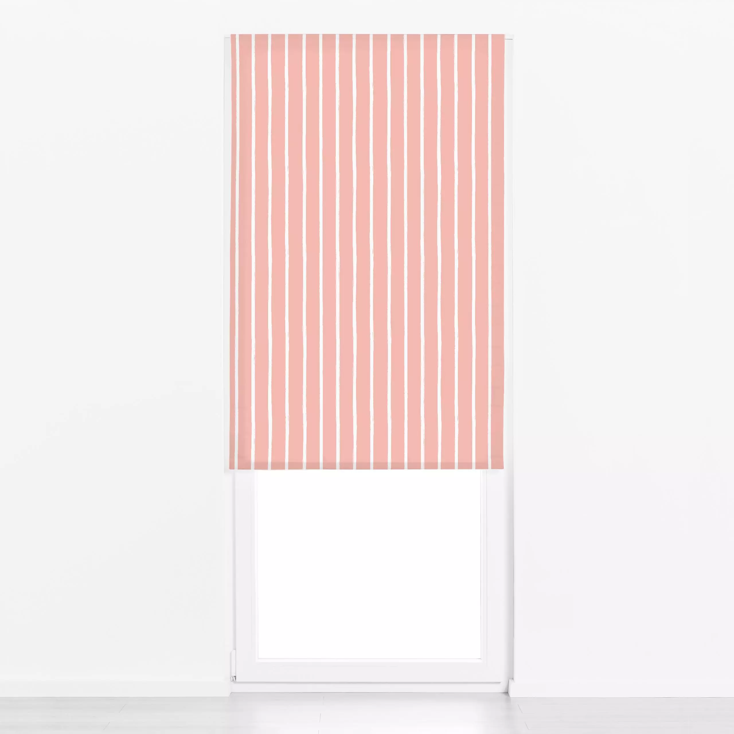 Raffrollo Scandinavian Stripe Pale Pink - Sommer, Symbole & Muster - von „Mareen Heinz"; boho, Streifen, rosa, Sommerblumen,...