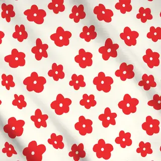 Meterware Blümchen rot