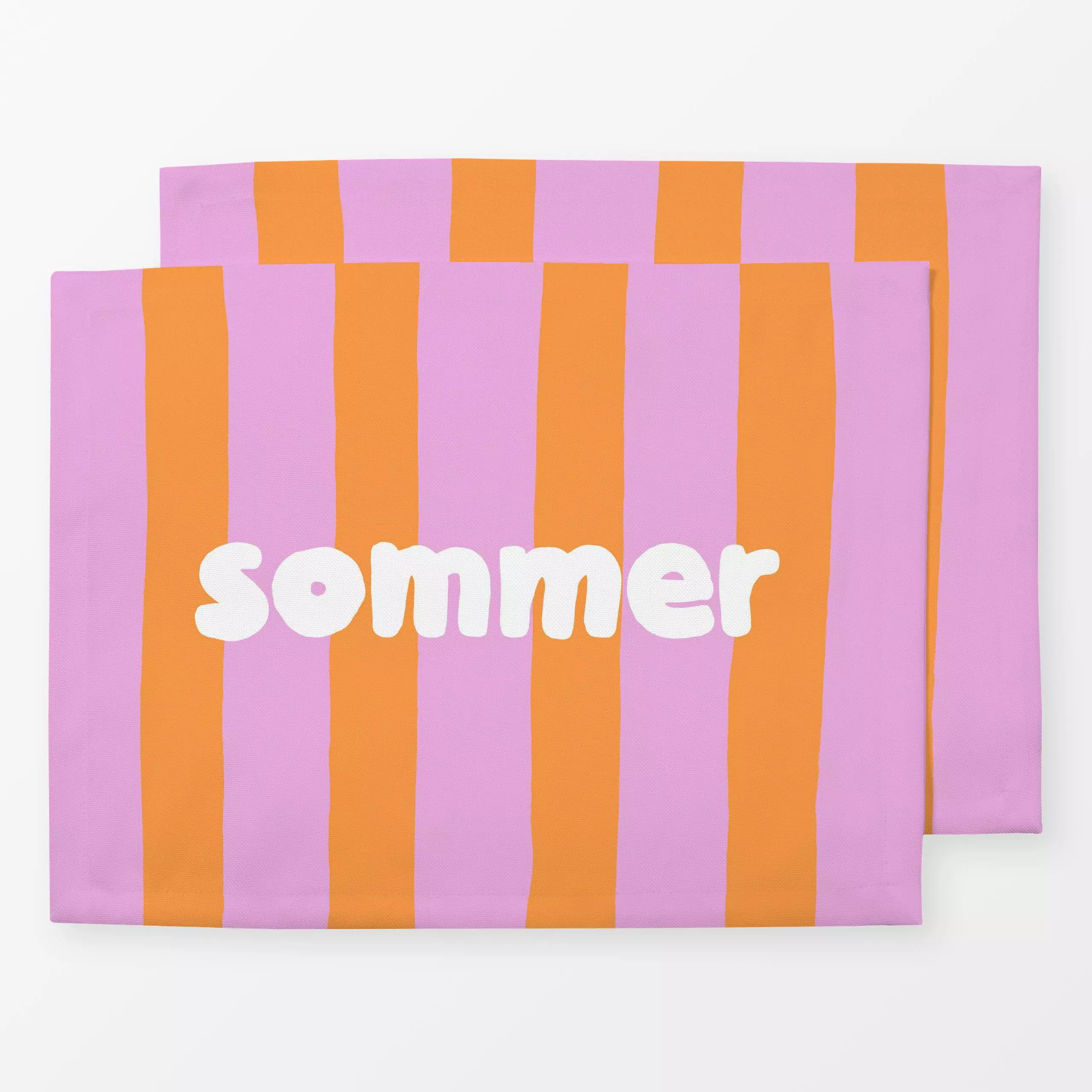 Tischset Sommer - Sommer, Sprüche & Schriftzüge, Symbole & Muster - von „Julia Schumacher"; Sommer, pink, Weiss, warm, color...
