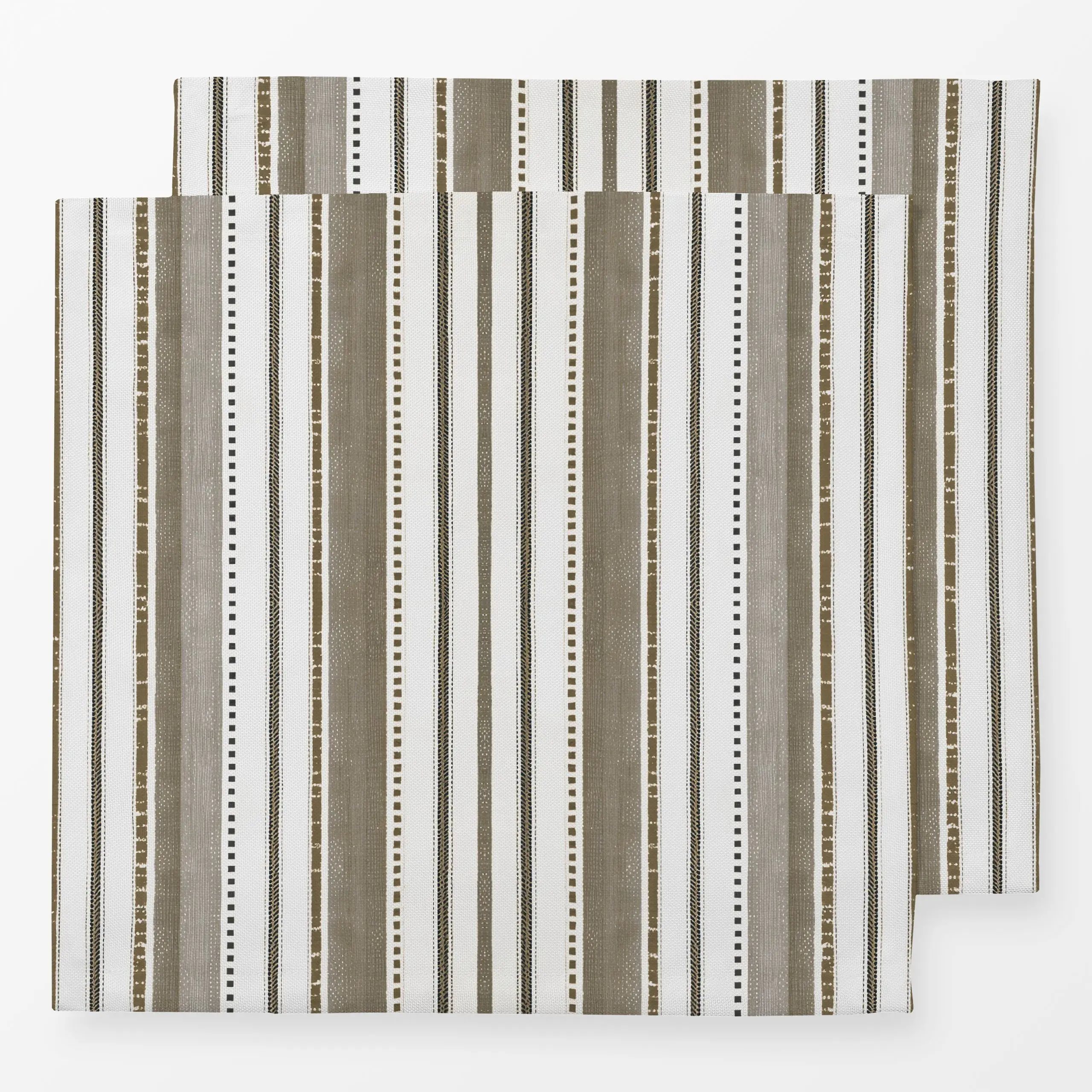 Servietten Rustic Linen Stripes Beige - Symbole & Muster - von „Andrea Haase"; Streifen, erdfarben, herbstlich, neutral, ges...