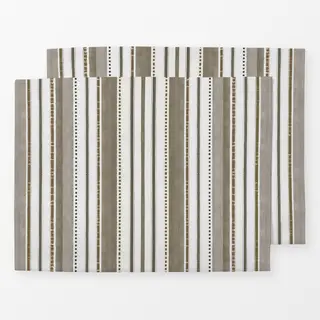 Tischset Rustic Linen Stripes Beige
