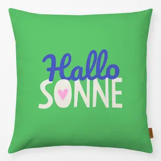 Kissen Hallo Sonne grün-blau
