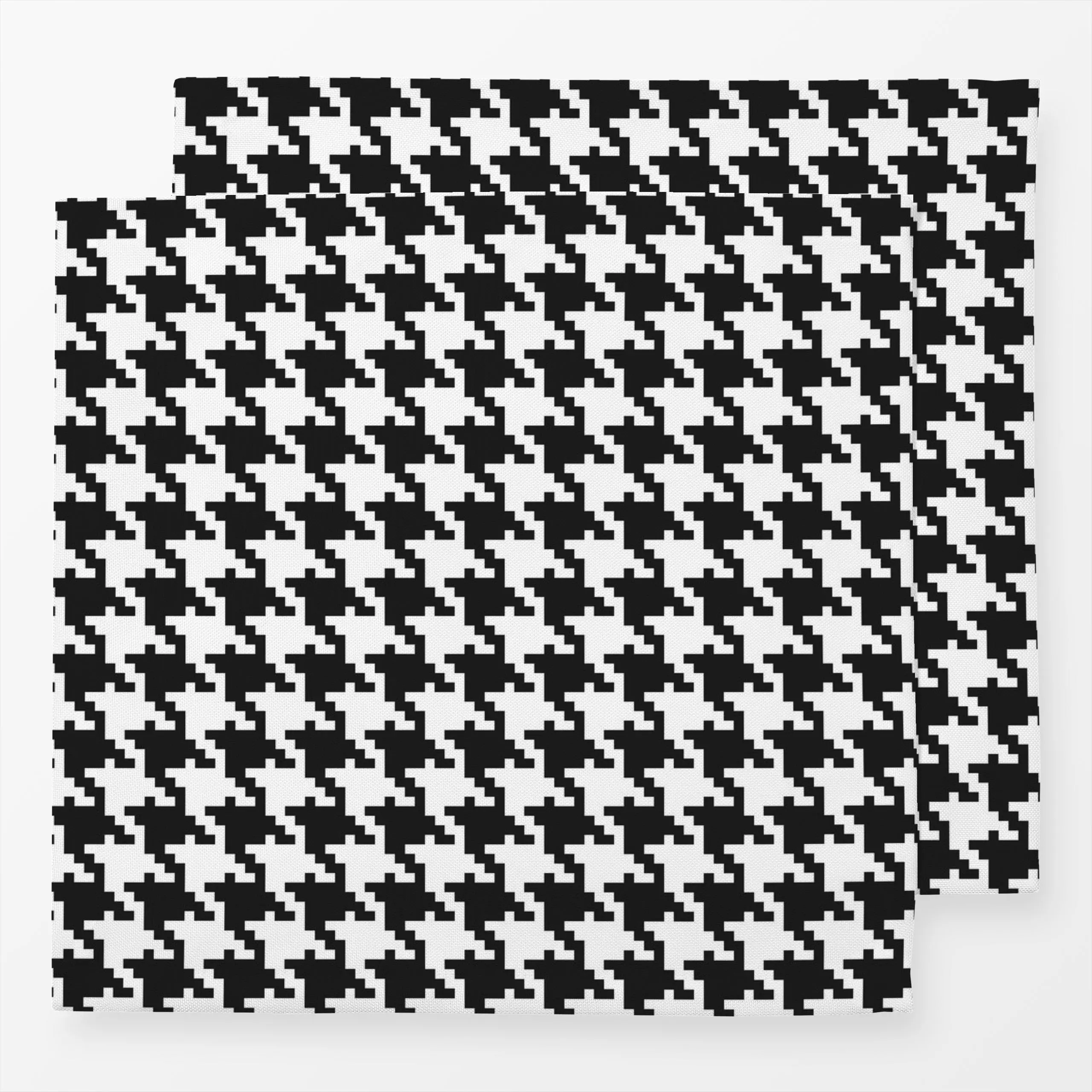 Servietten Pied De Poule Schwarz & Weiss - Symbole & Muster - von „BOUDOIR BOBO"; Muster, schwarz, klassisch, Weiss, outdoor...