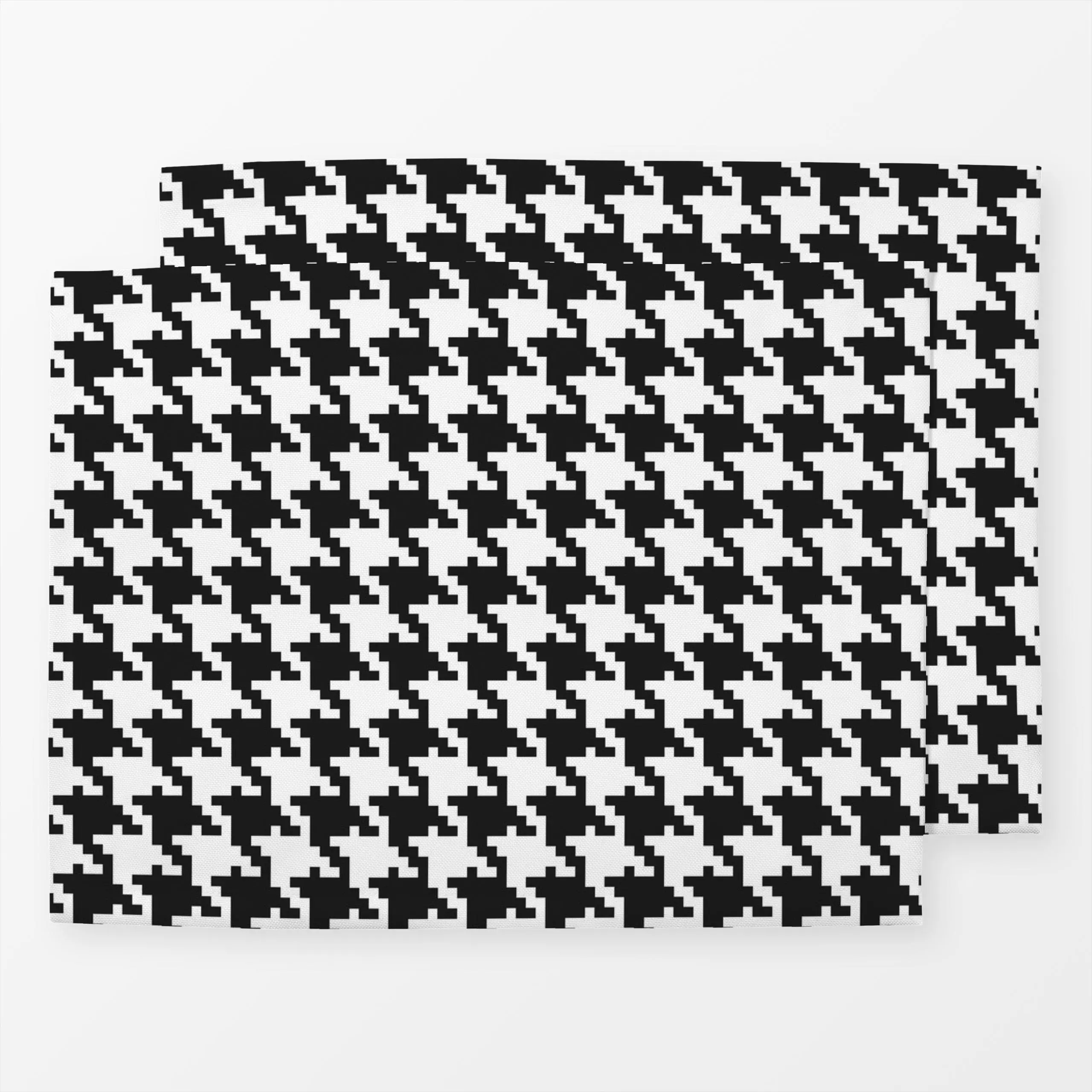 Tischset Pied De Poule Schwarz & Weiss, gemustert, von BOUDOIR BOBO