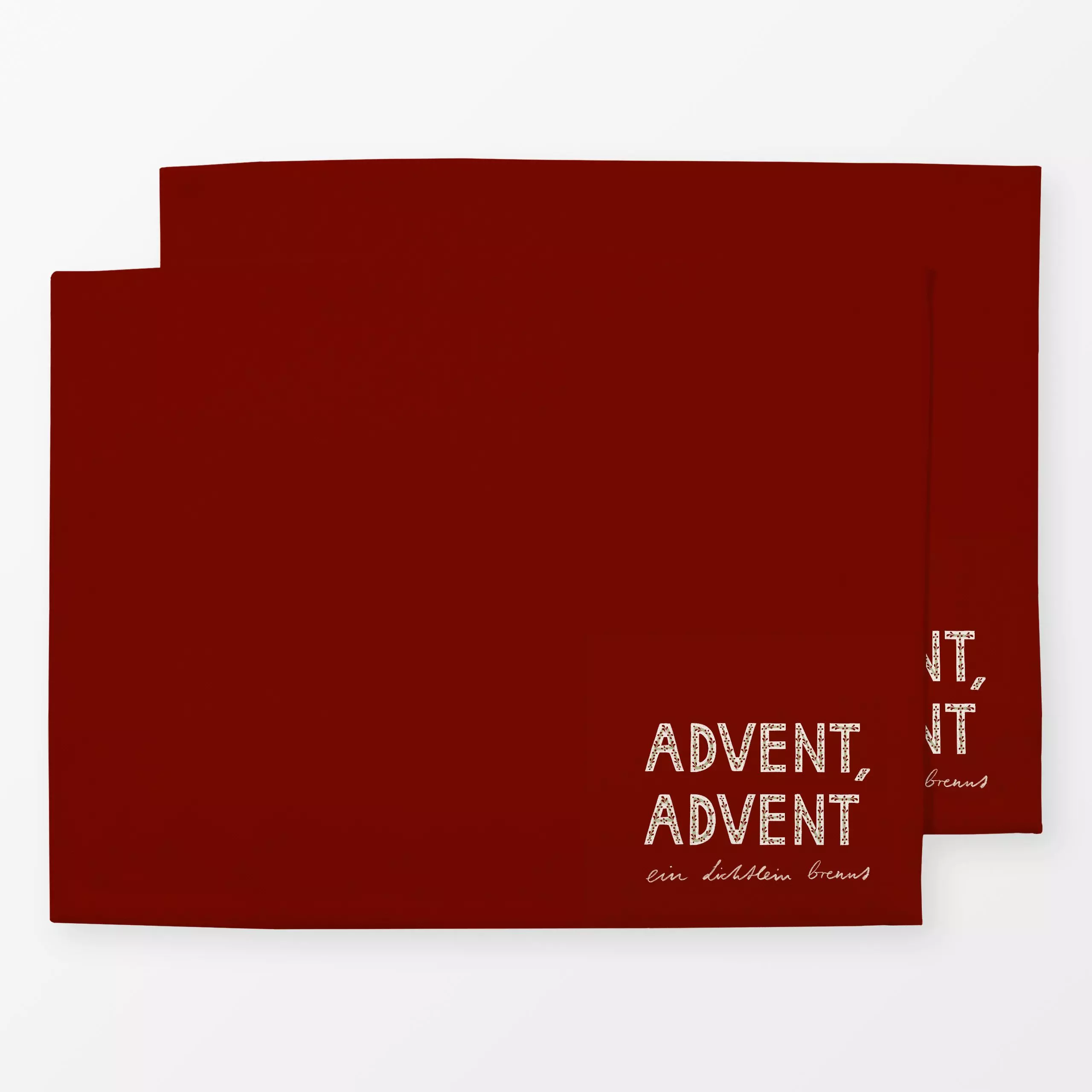 Tischset Advent Advent Rot - Sprüche & Schriftzüge, Weihnachten - von „Sophie Augustin Illustration"; Weihnachten, typografi...