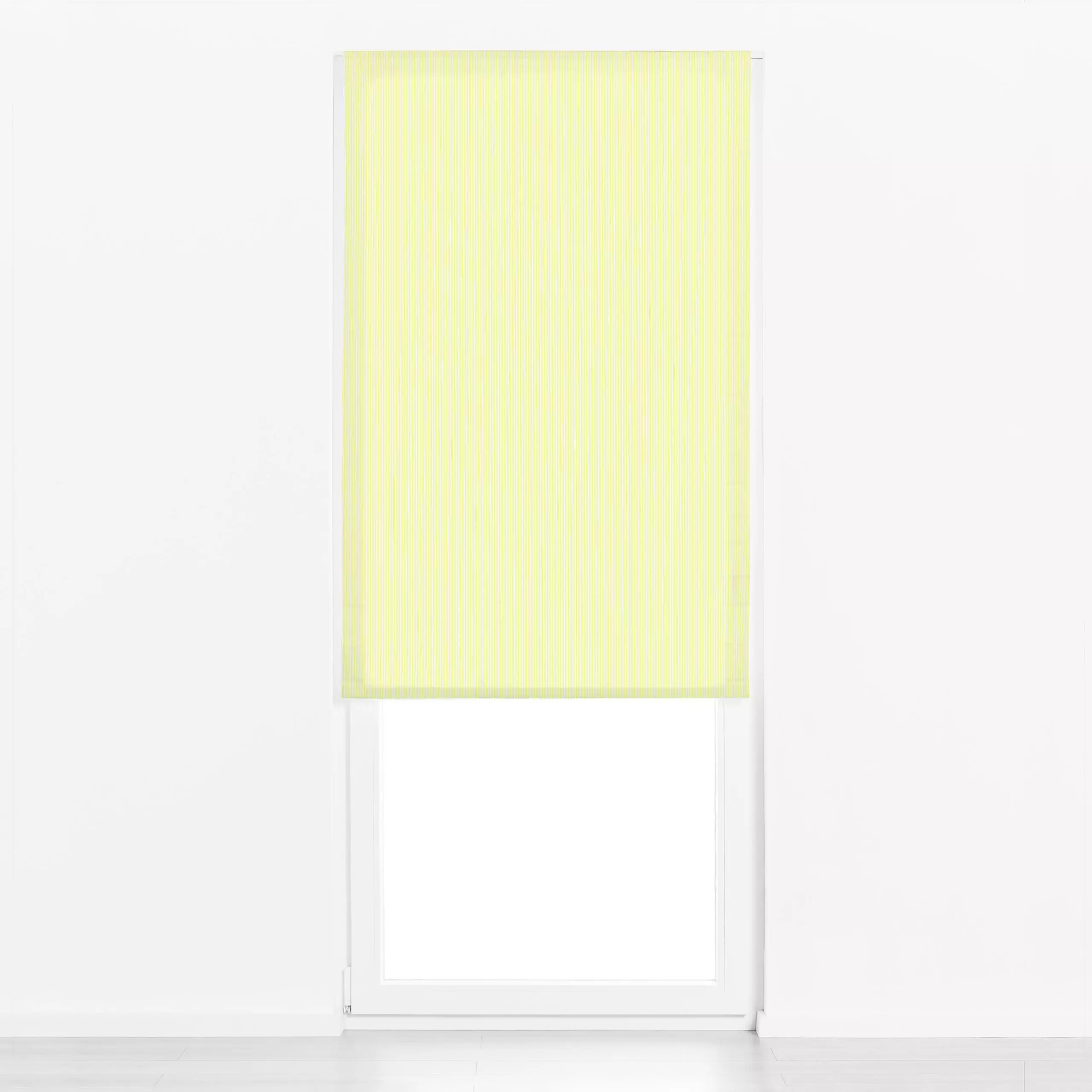 Raffrollo Streifen zitronengelb fein - Symbole & Muster - von „Karen Menzenbach"; Linien, mediterran, gelb, Summerfeeling, s...