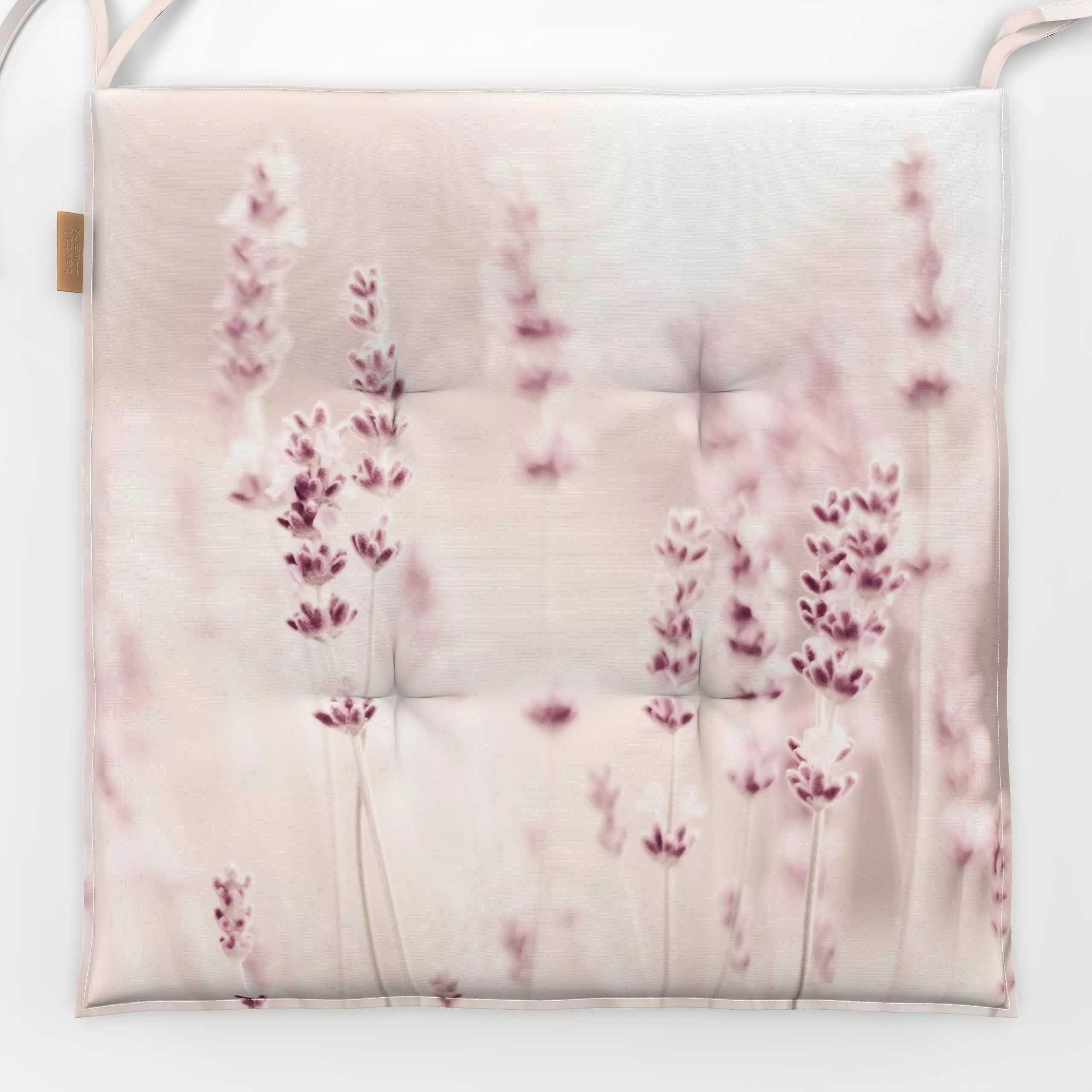 Sitzkissen Lavendel Beige - Blumen & Florales, Pflanzen & Botanik, Anlässe, Ostern - von „Monika Strigel"; boho, Lavendel, W...