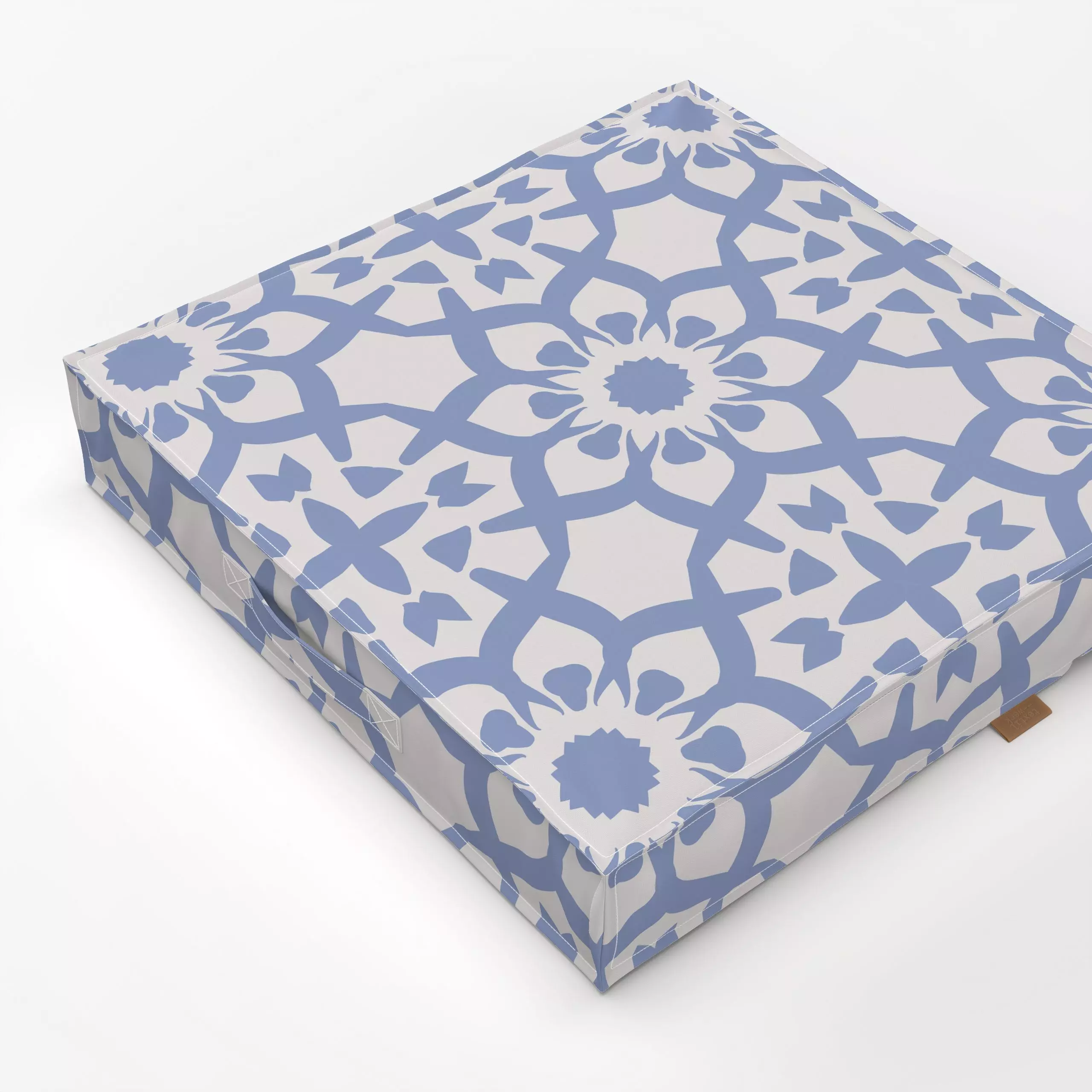 Bodenkissen Blockprint Indigo Muster 4 - Sommer, Symbole & Muster - von „Heyduda"; Muster, gestempelt, orientalisch, Marokko...