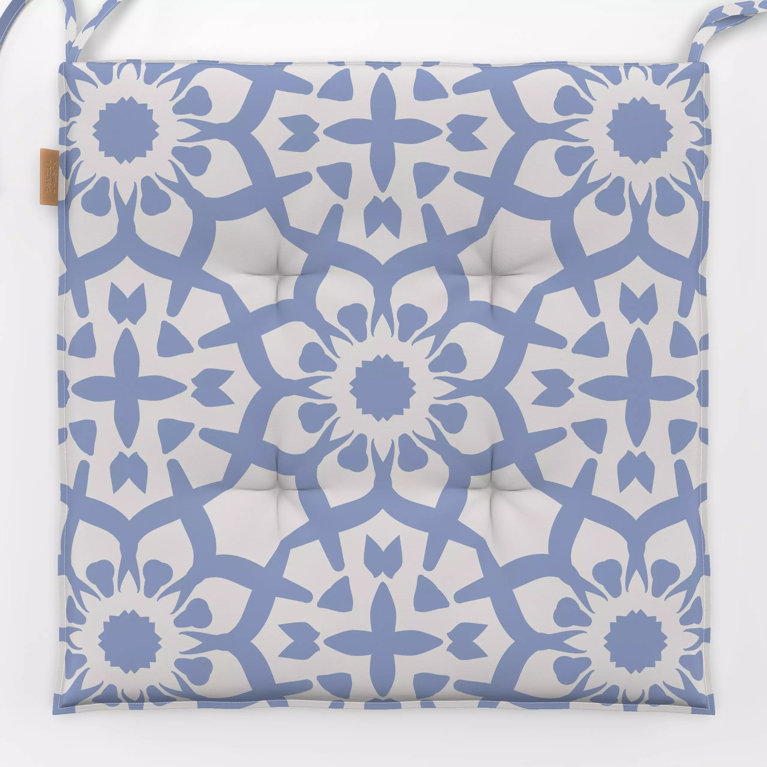 Sitzkissen Blockprint Indigo Muster 4 - Sommer, Symbole & Muster - von „Heyduda"; Muster, gestempelt, orientalisch, Marokko,...