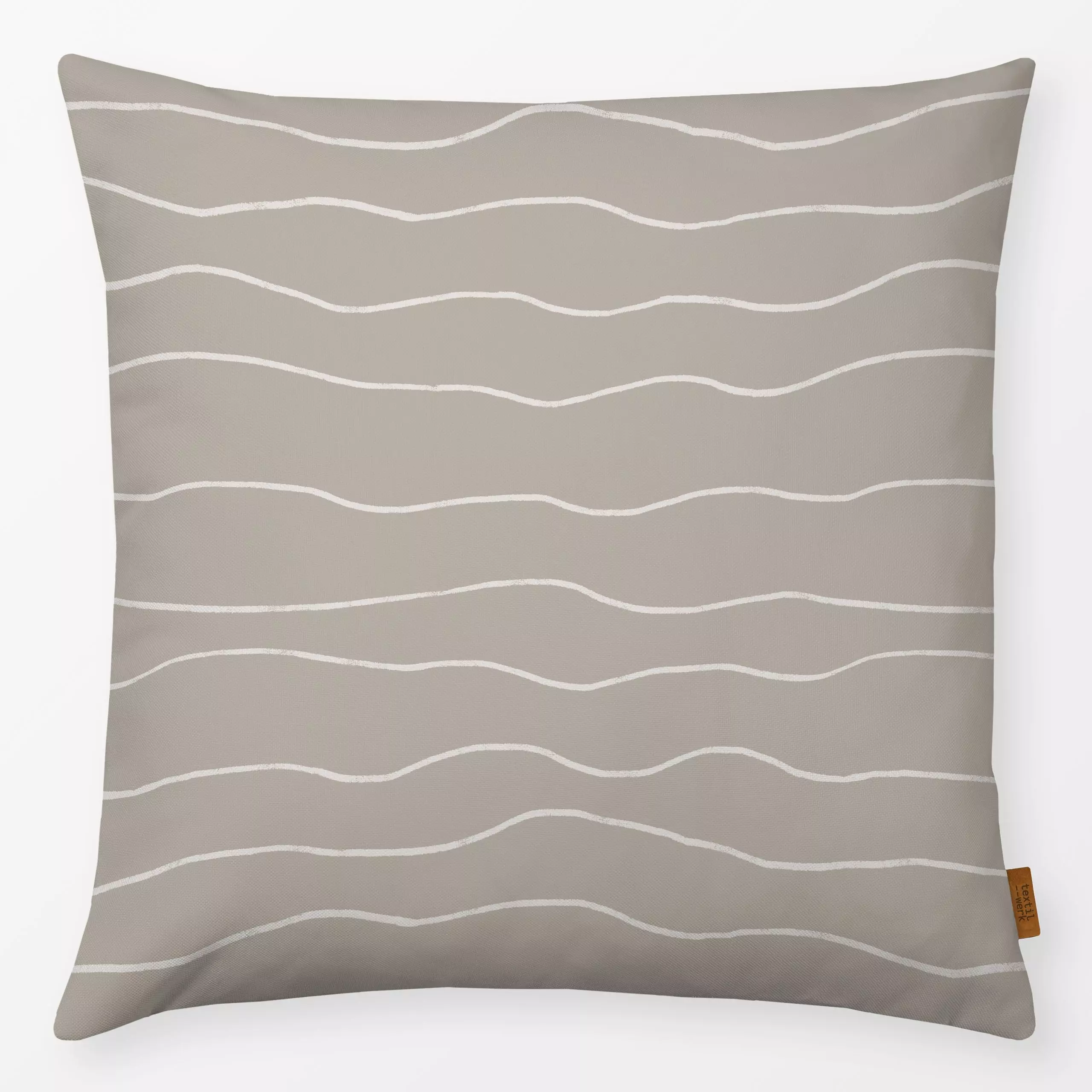 Kissen Wasser Beige Dunkel - Natur & Landschaft, Symbole & Muster - von „textilwerk x hejmelig"; beige, hejmelig, sommerhus,...