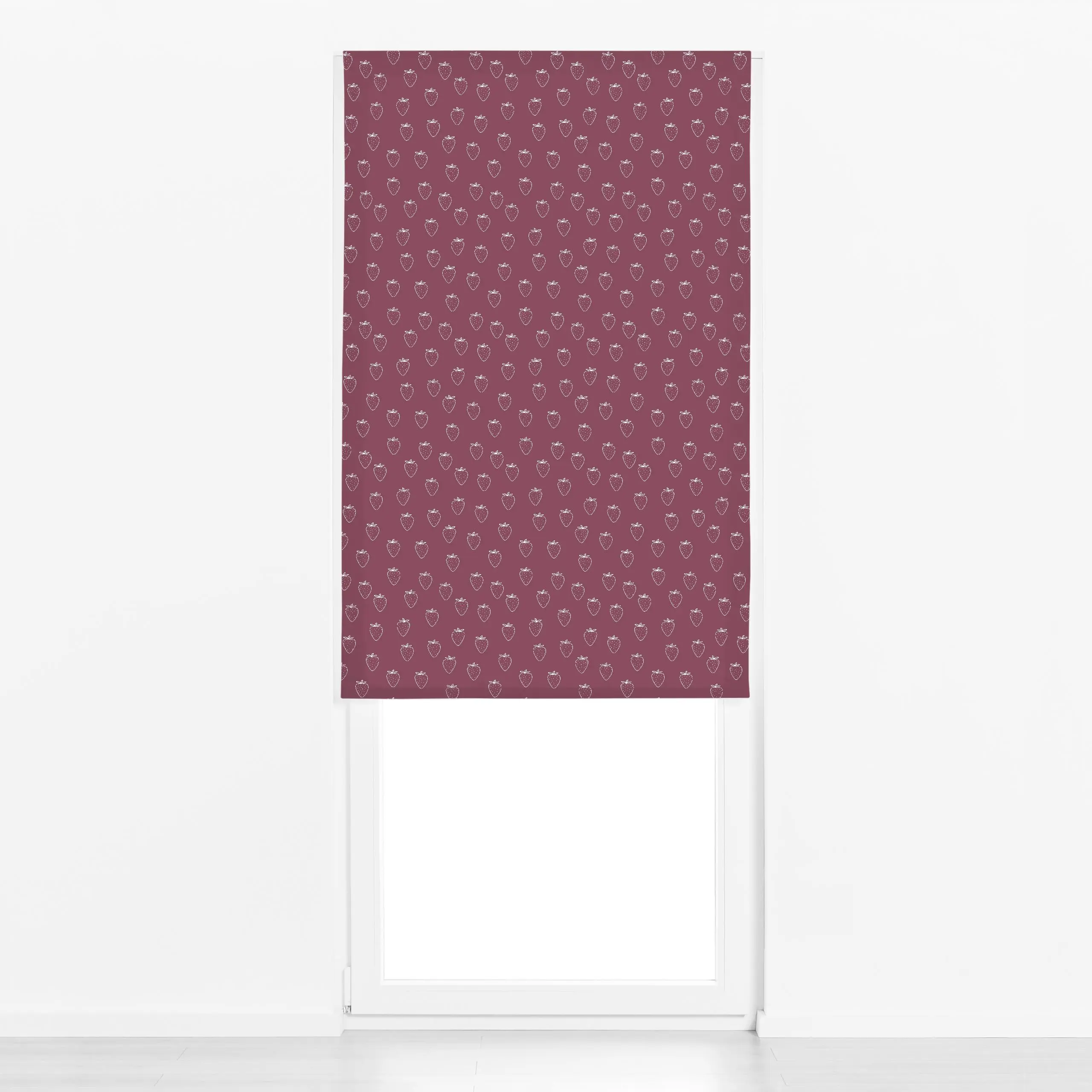 Raffrollo Picnic Erdbeere Beere - Frühling, Sommer, Früchte - von „Studio ROSAGRAU"; Frucht, Obst, Muster, Beeren, Erdbeeren...