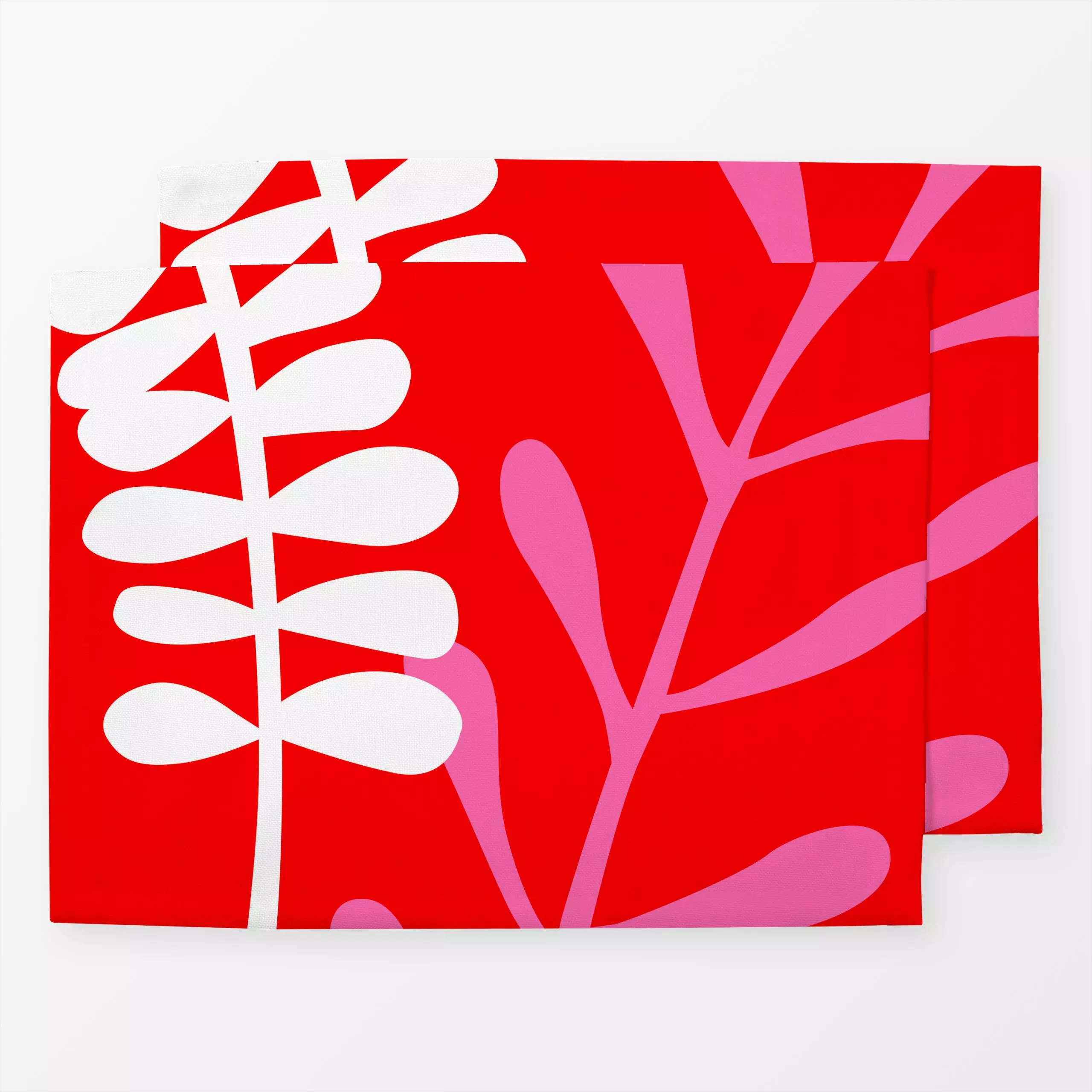 Tischset Blätter - Sommer, Pflanzen & Botanik - von „Kerstin Ax“; Natur, Blätter, Pflanzen, Sommer, minimalistisch, farbenfr...