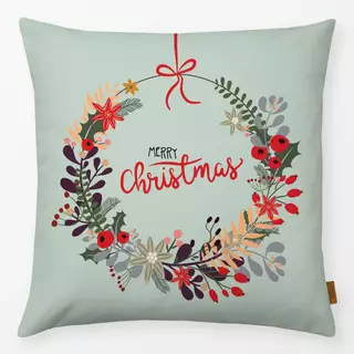 Kissen Christmas Kranz - mint