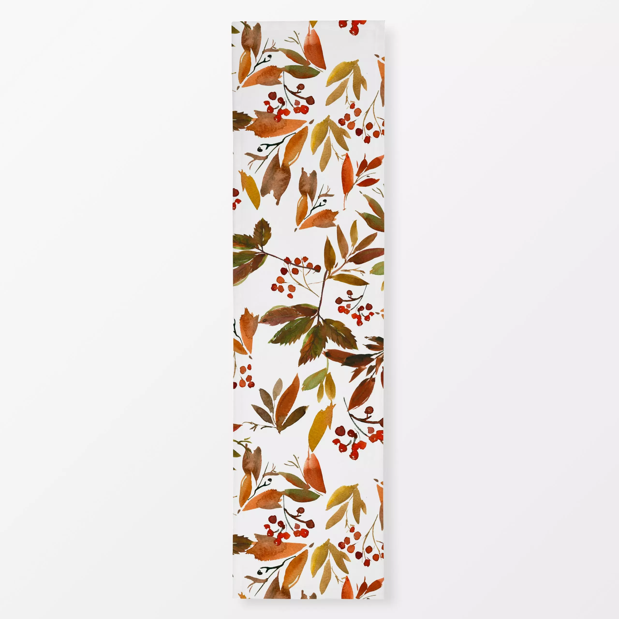 Tischläufer Bunter Herbst - Blumen & Florales, Retro & Vintage - von „Uta Naumann"; Wasserfarben, Blatt, skandinavisch, Blät...