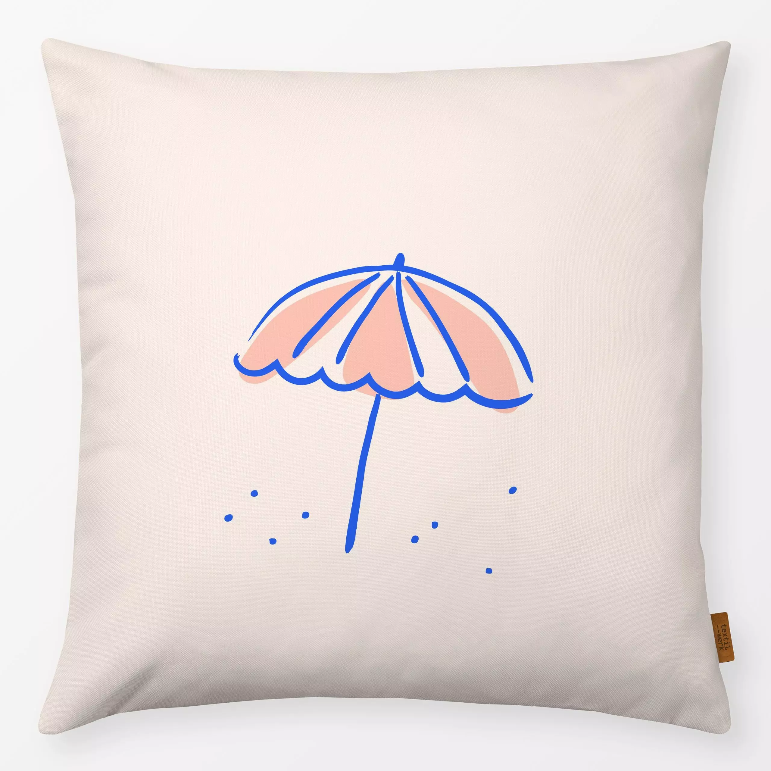 Kissen Sonnenschirm - Sommer, Reise, Retro & Vintage - von „Maren Gross "; Strand, Urlaub, Summerfeeling, Sonnenschirm, beac...