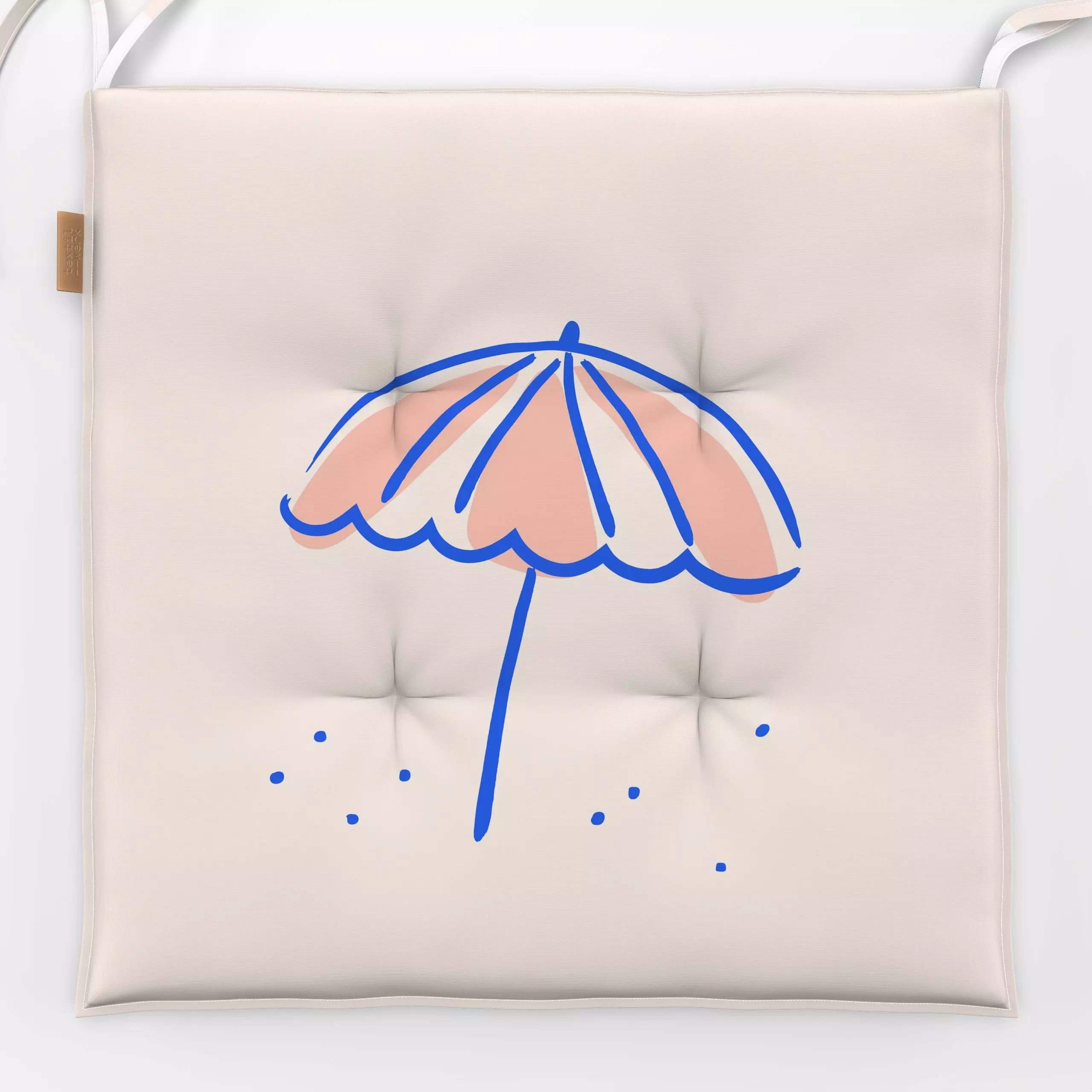 Sitzkissen Sonnenschirm - Sommer, Reise, Retro & Vintage - von „Maren Gross "; Strand, Urlaub, Summerfeeling, Sonnenschirm, ...