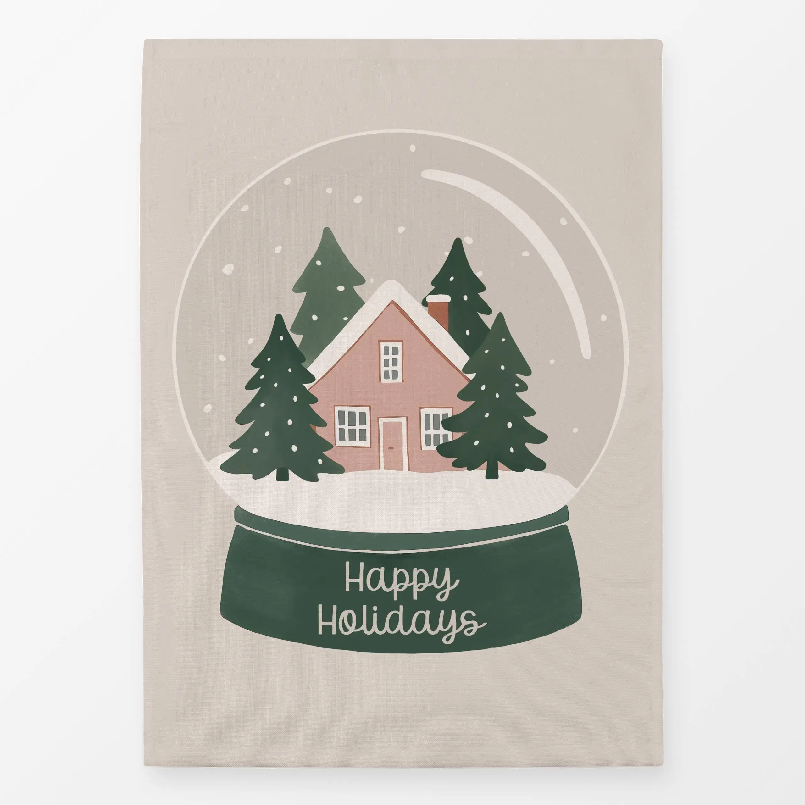 Geschirrtücher Schneekugel Haus - Weihnachten - von „Studio Kesse"; Schneeflocken, Tannenbaum, Weihnachten, niedlich, Schnee...