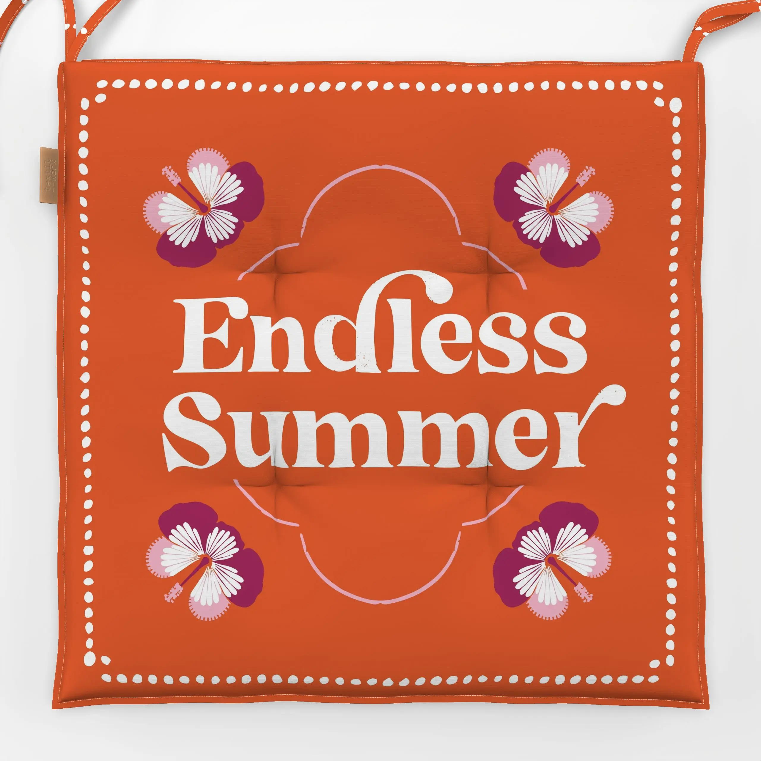Sitzkissen Endless Summer orange - Sommer, Sprüche & Schriftzüge - von „moDeern Design Studio"; boho, Sommerblumen, Jungle, ...